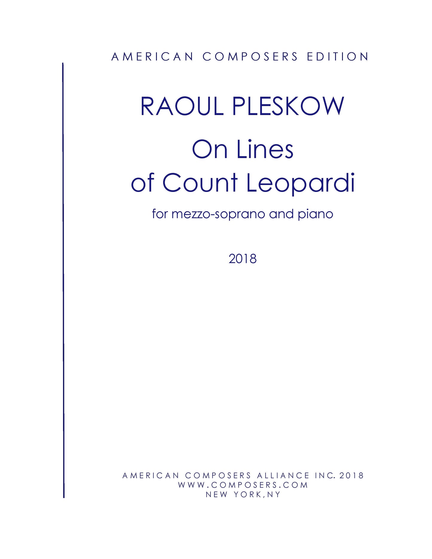 ON LINES OF COUNT LEOPARDI