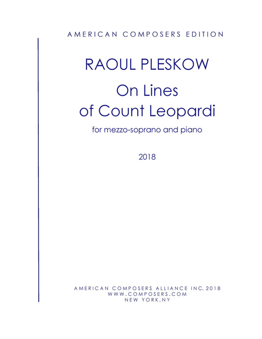 ON LINES OF COUNT LEOPARDI