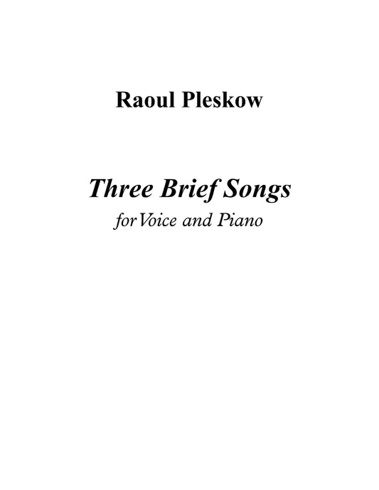 THREE BRIEF PIECES FOR CHAMBER ORCHESTRA