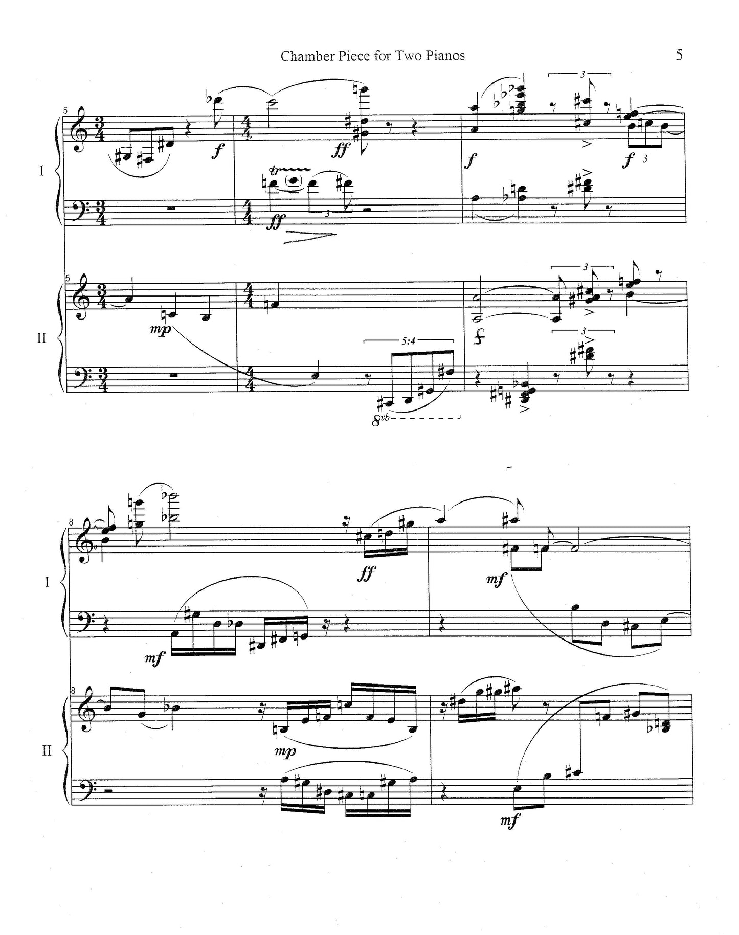 CHAMBER PIECE FOR TWO PIANOS