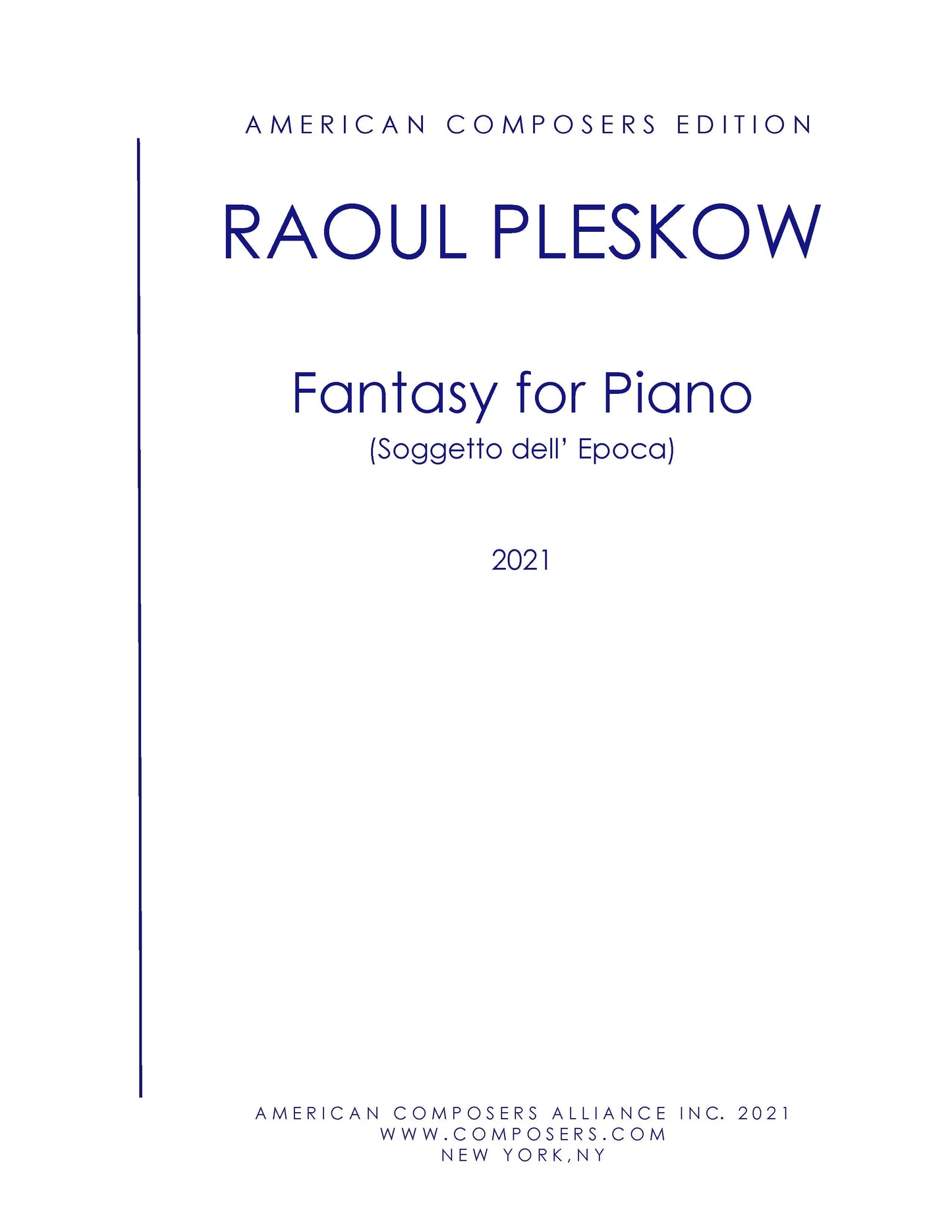 Fantasy for Piano (Soggetto dell' Epoca)