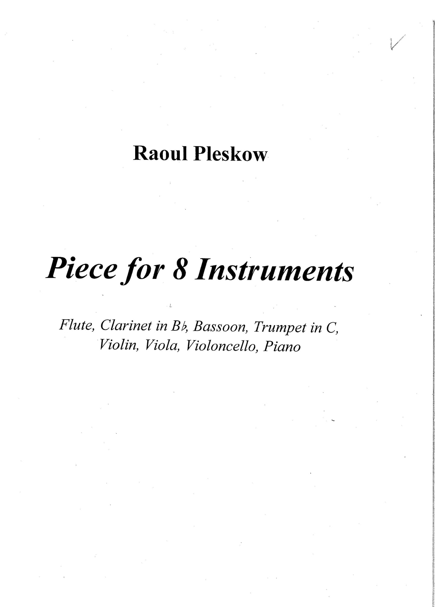 PIECE FOR EIGHT INSTRUMENTS