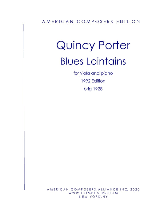 BLUES LOINTAINS for viola and piano