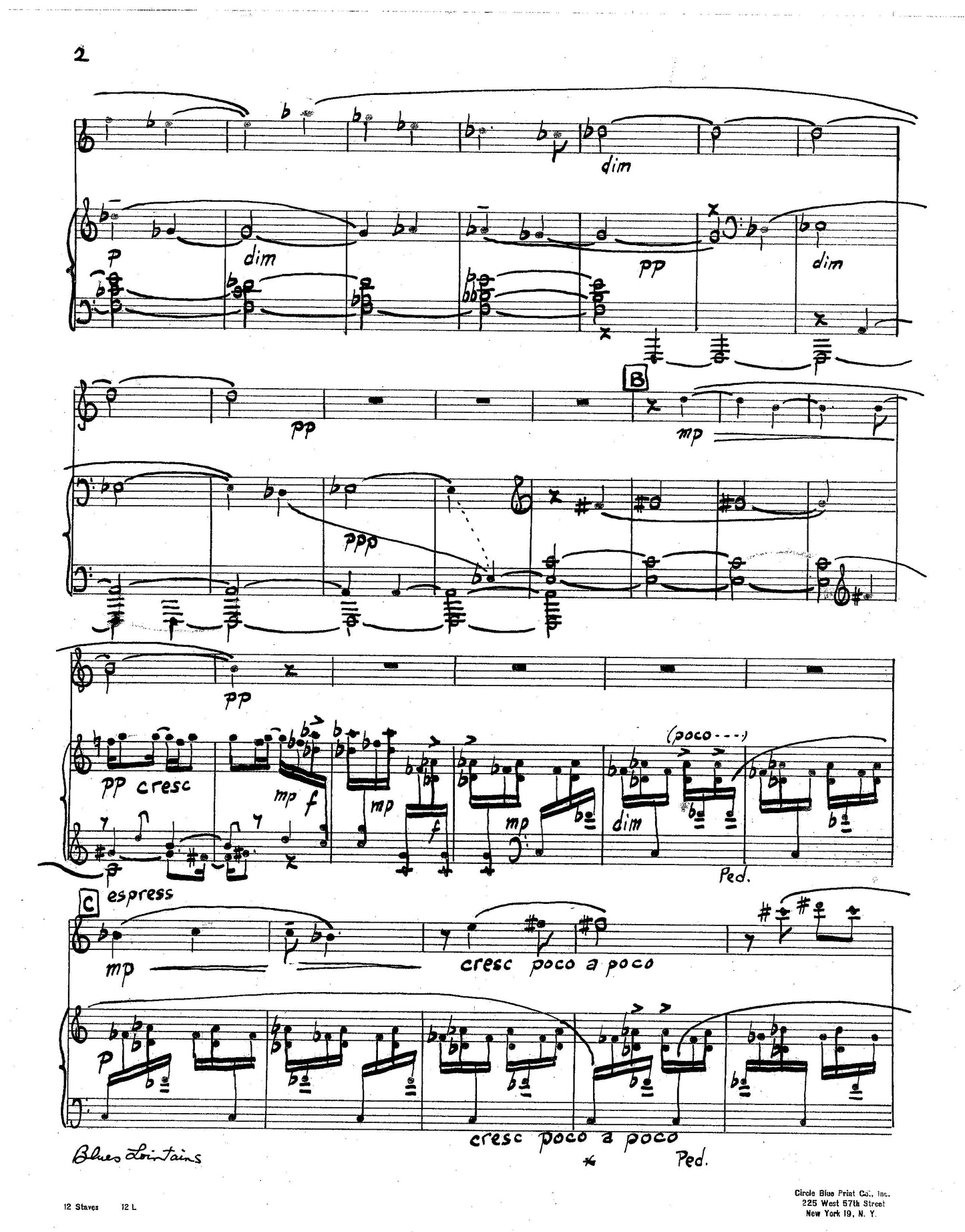 BLUES LOINTAINS for viola and piano