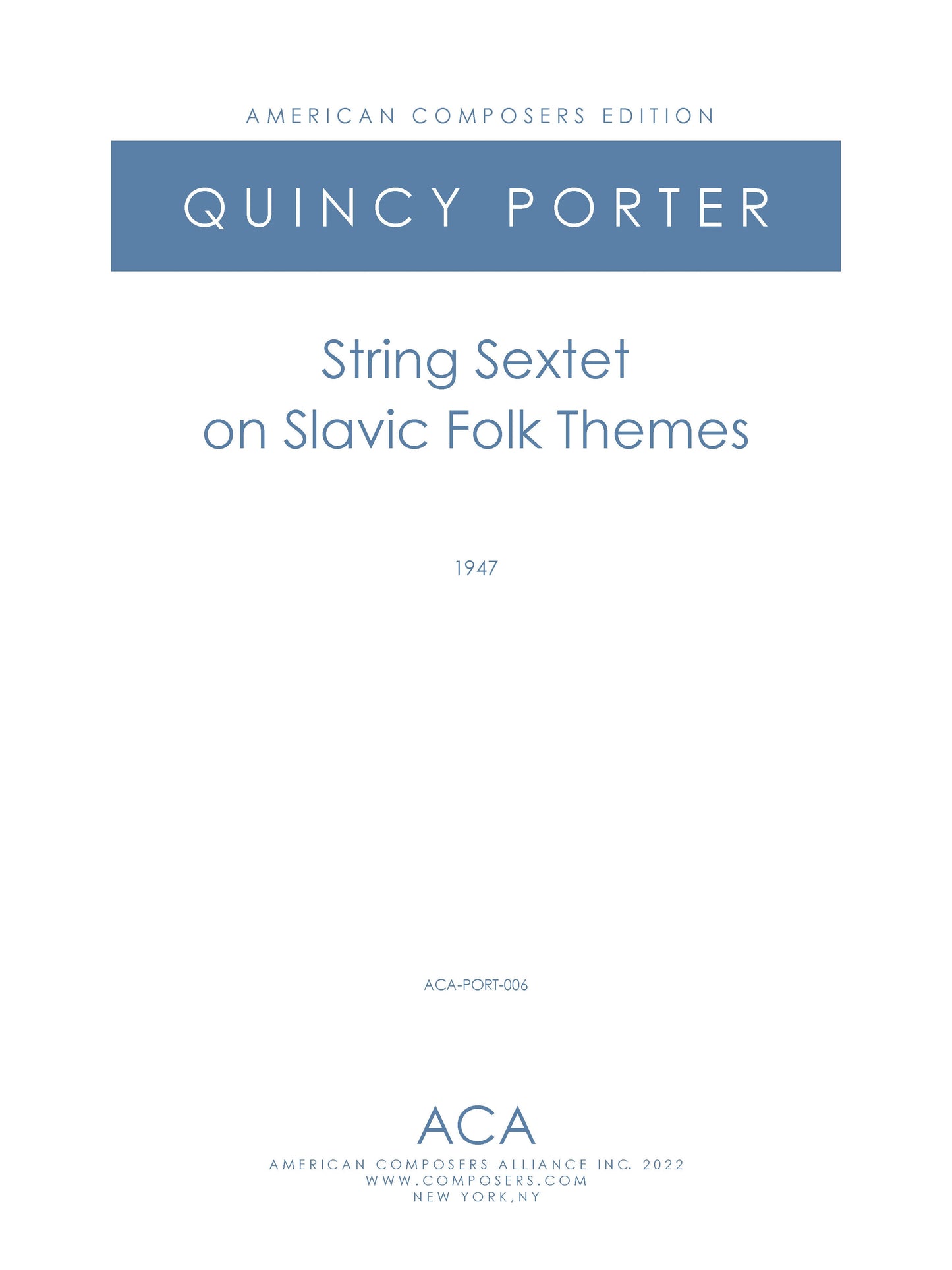 STRING SEXTET ON A SLAVIC FOLK THEME