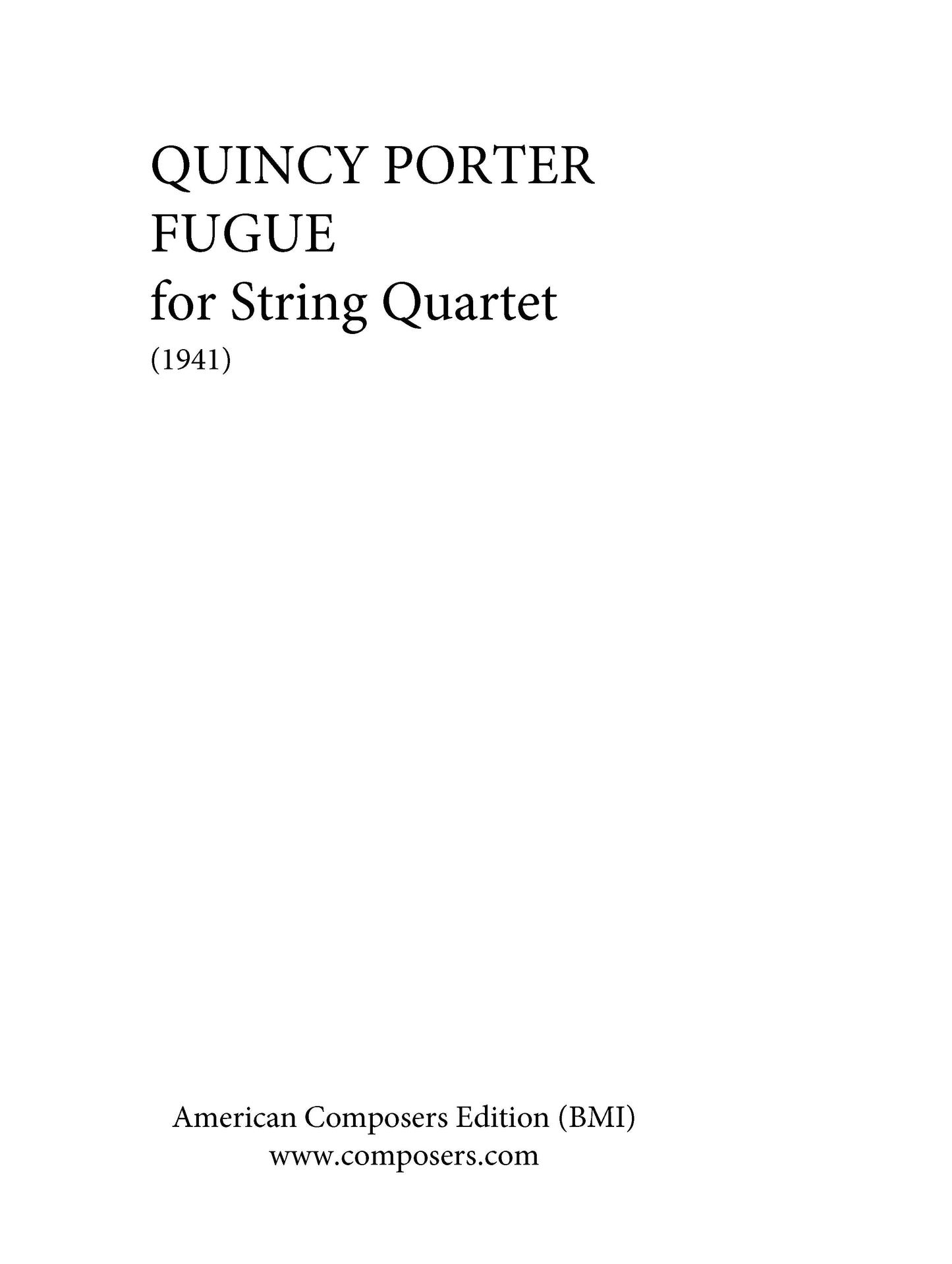 FUGUE for string quartet