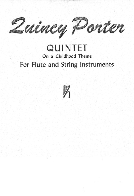 QUINTET ON A CHILDHOOD THEME for flute, strings