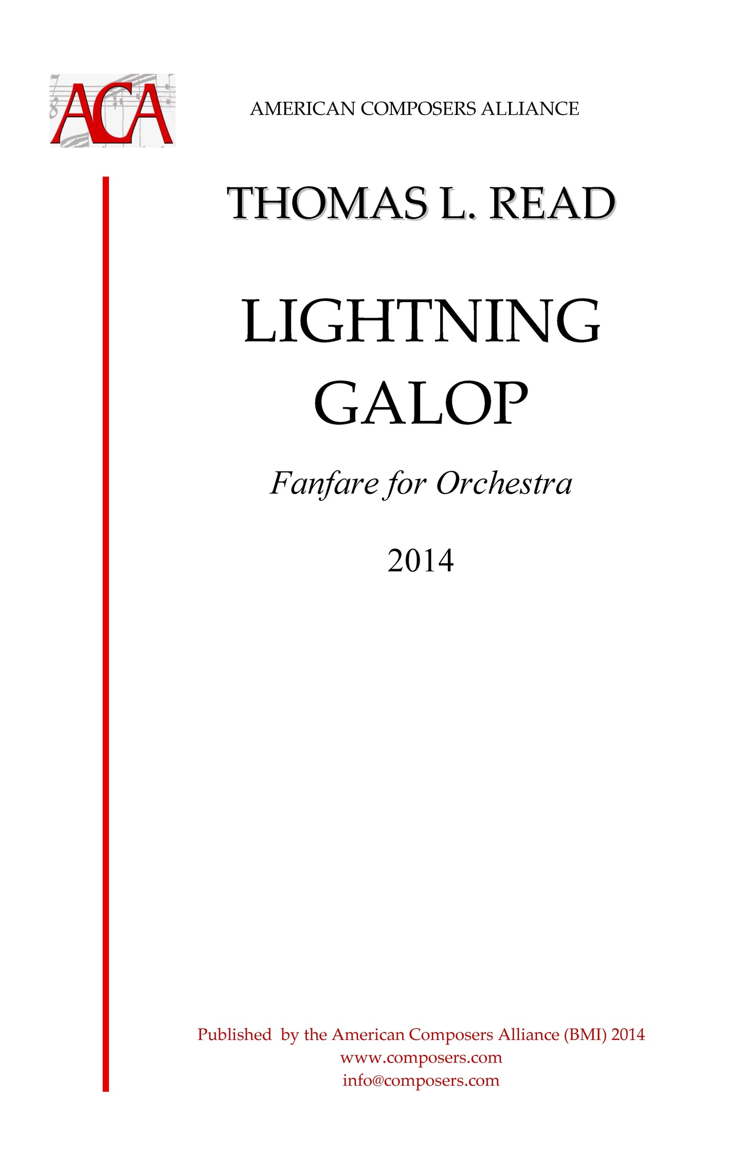 LIGHTNING GALOP: FANFARE FOR ORCHESTRA