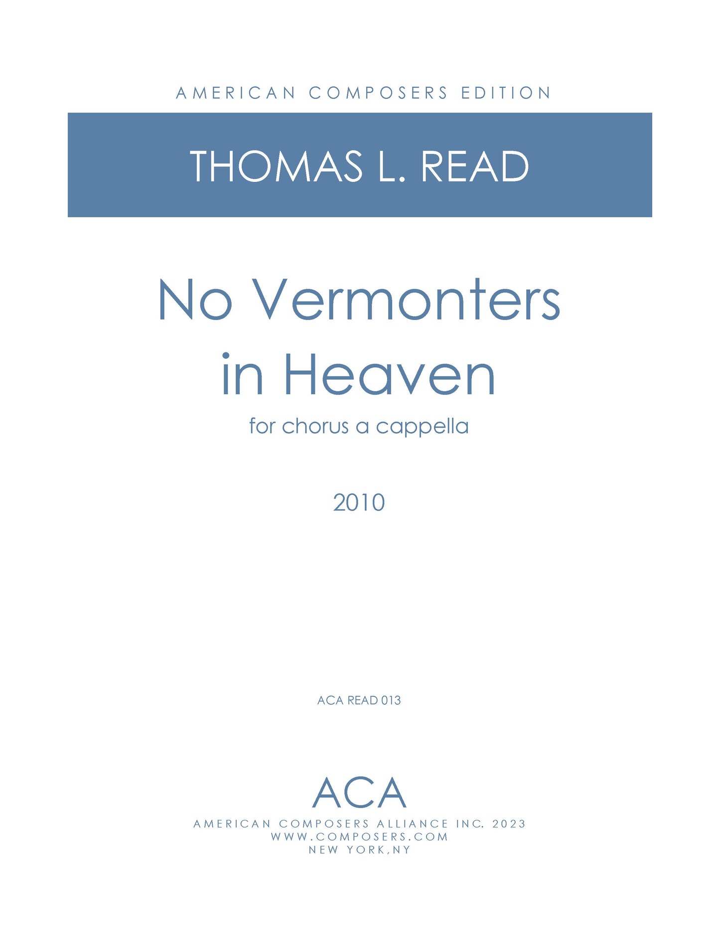 NO VERMONTERS IN HEAVEN