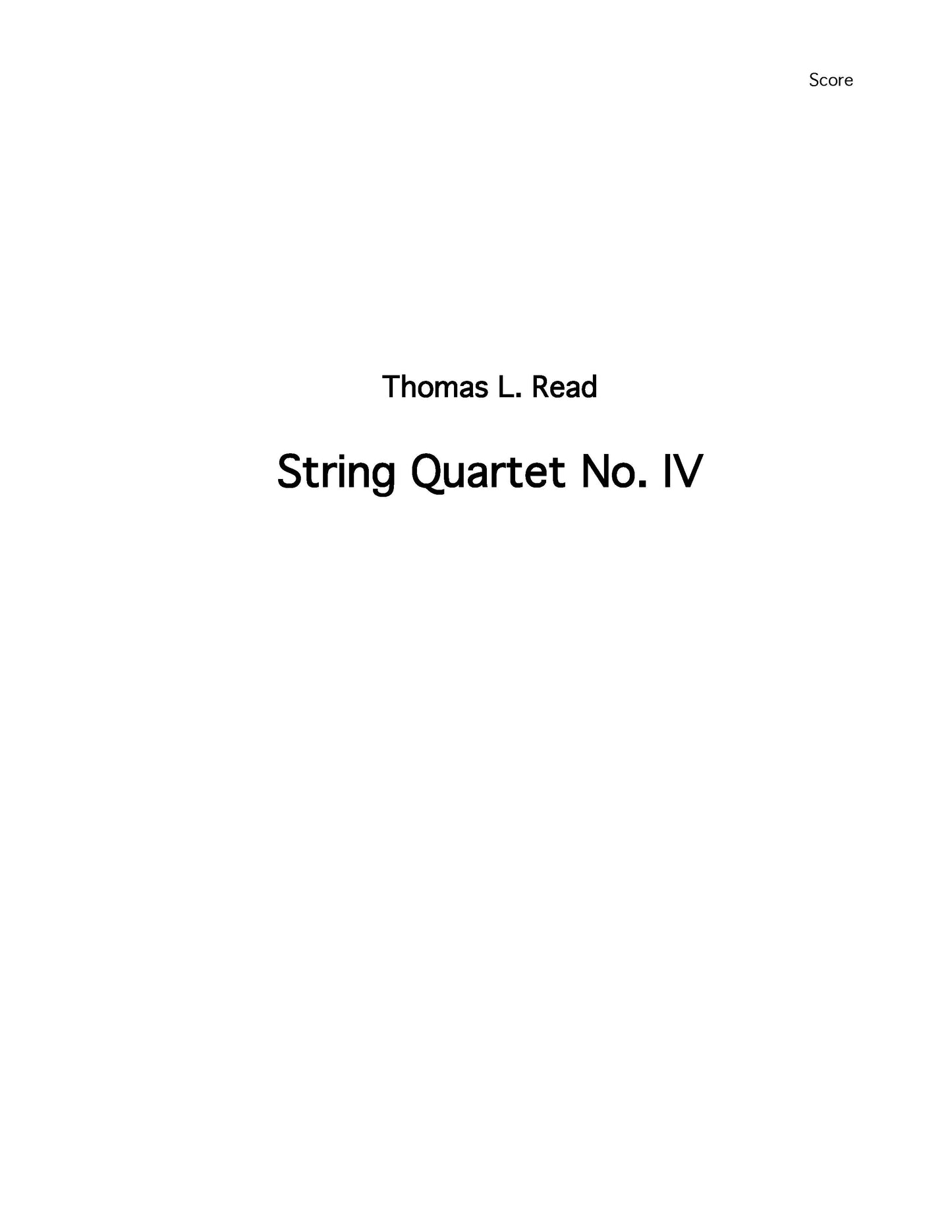 STRING QUARTET NO. 4