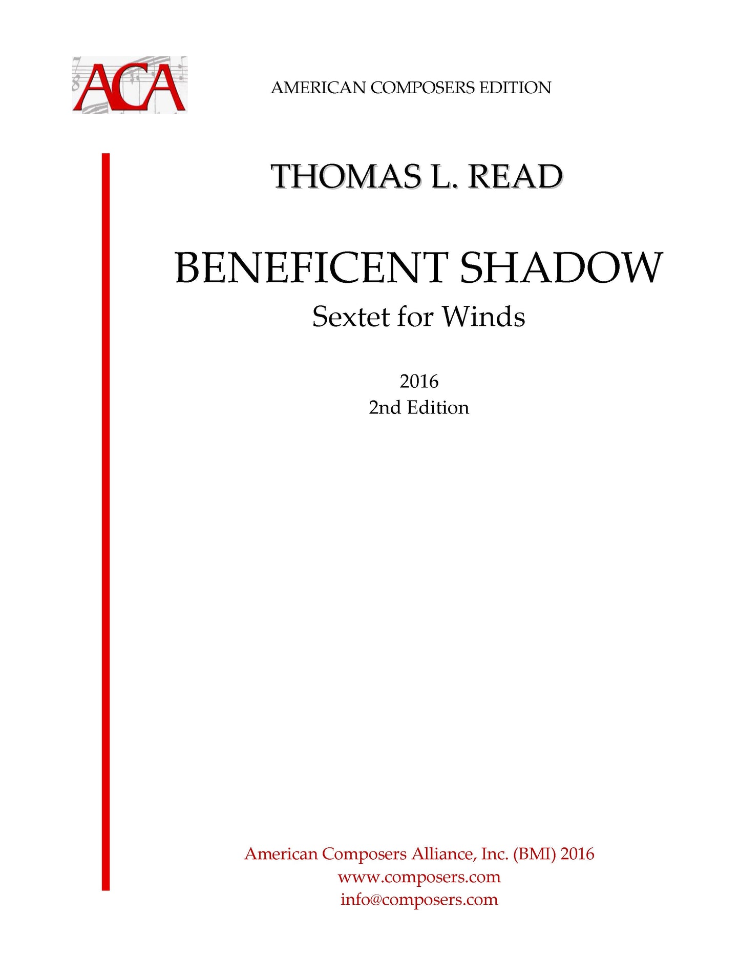 BENEFICENT SHADOW - SEXTET FOR WINDS