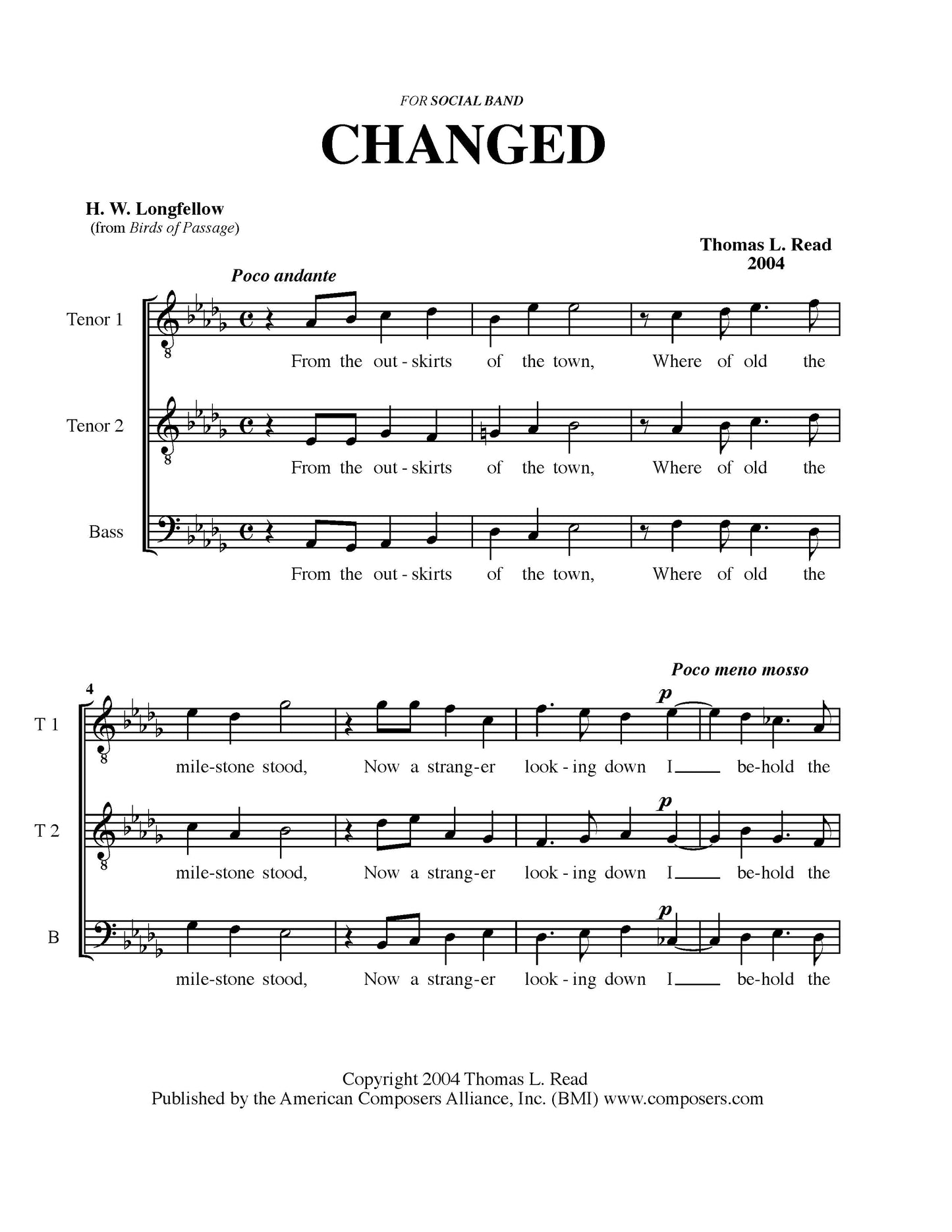 TWO SONGS FOR MALE CHORUS