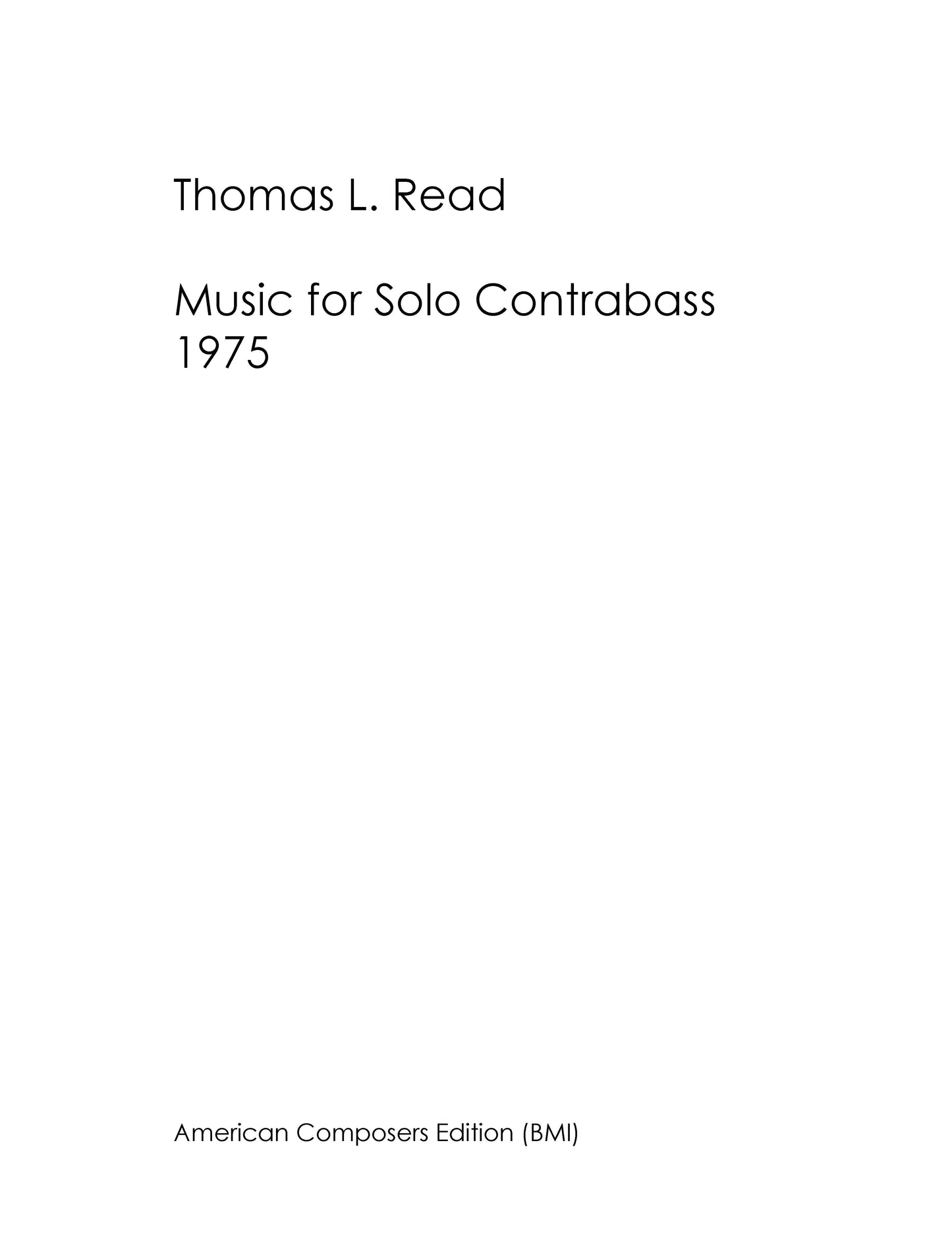 Music for Solo Contrabass (Isochronisms no.5)