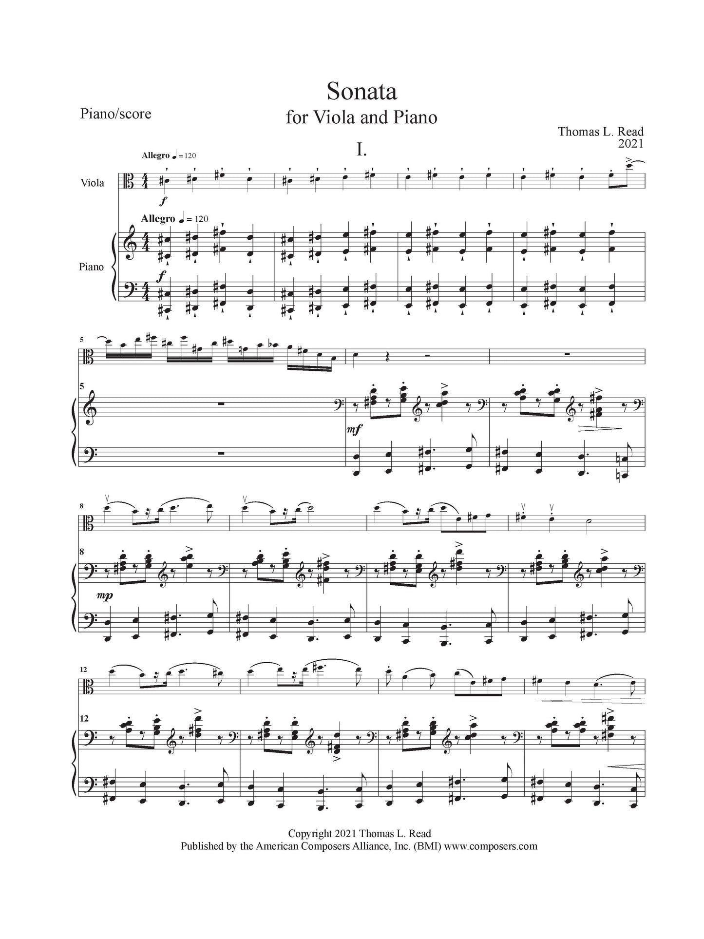 Sonata for Viola and Piano