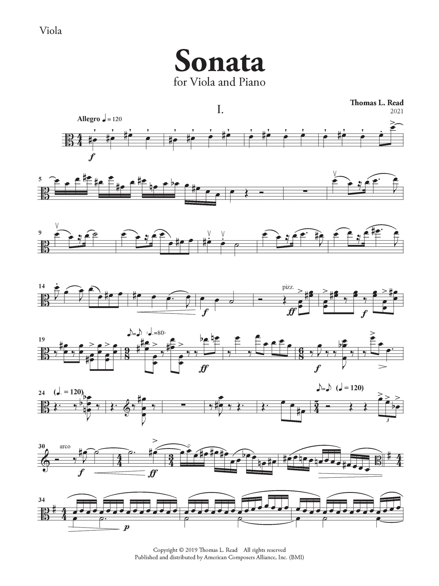 Sonata for Viola and Piano