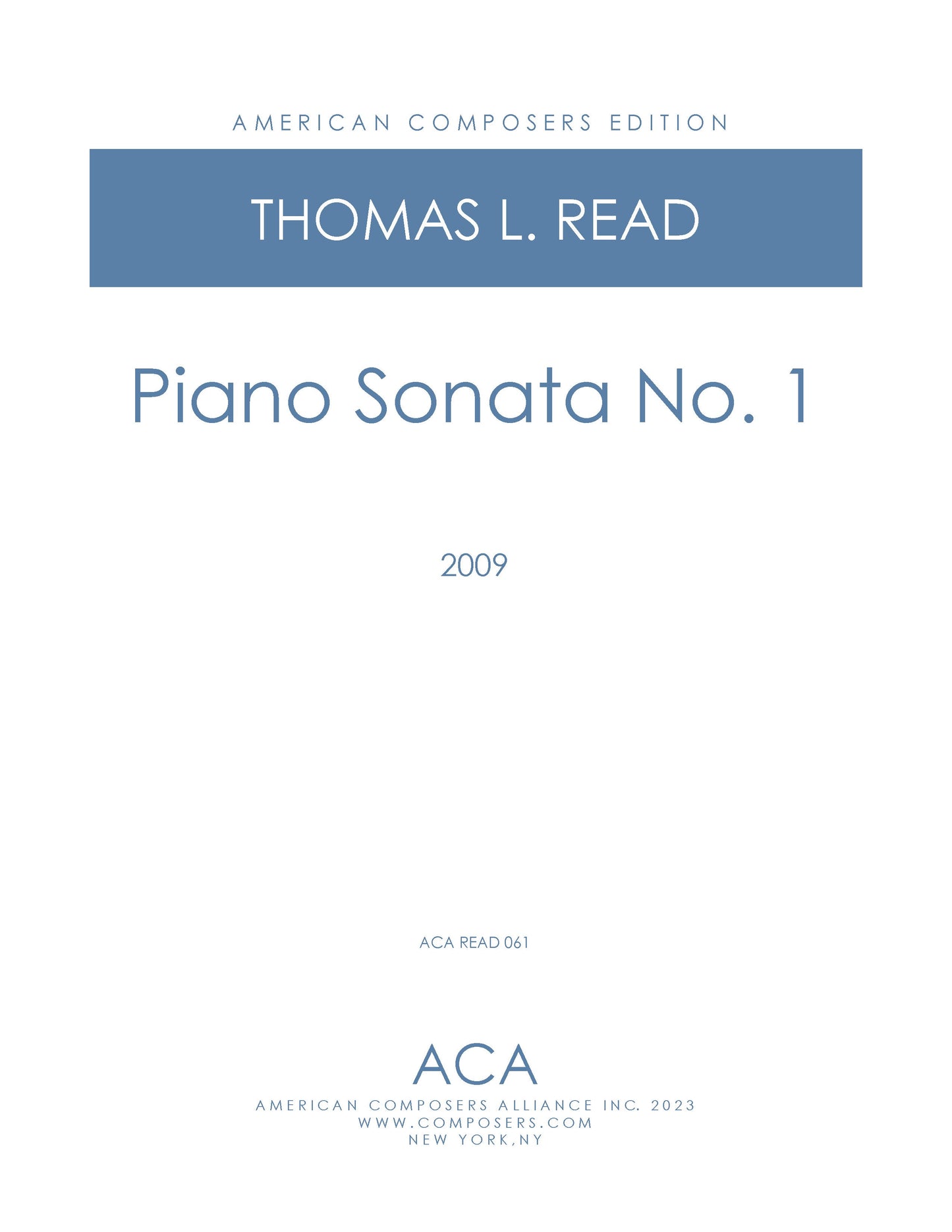 Piano Sonata No. 1