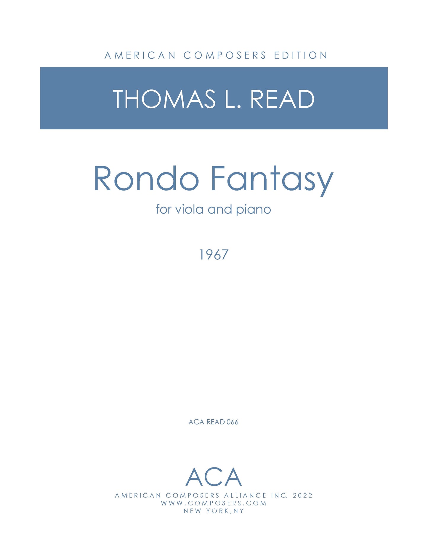 RONDO FANTASY for viola and piano