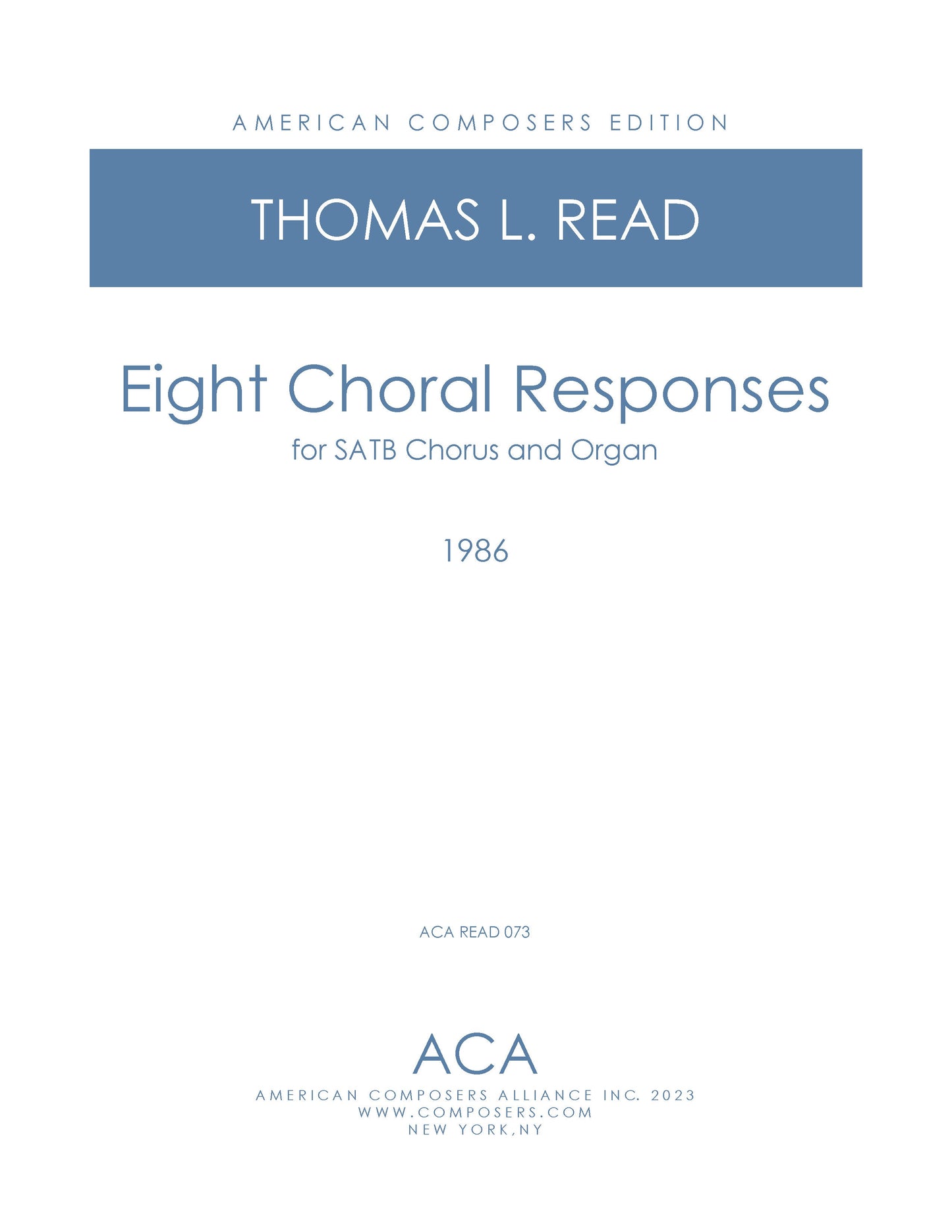 Eight Choral Responses