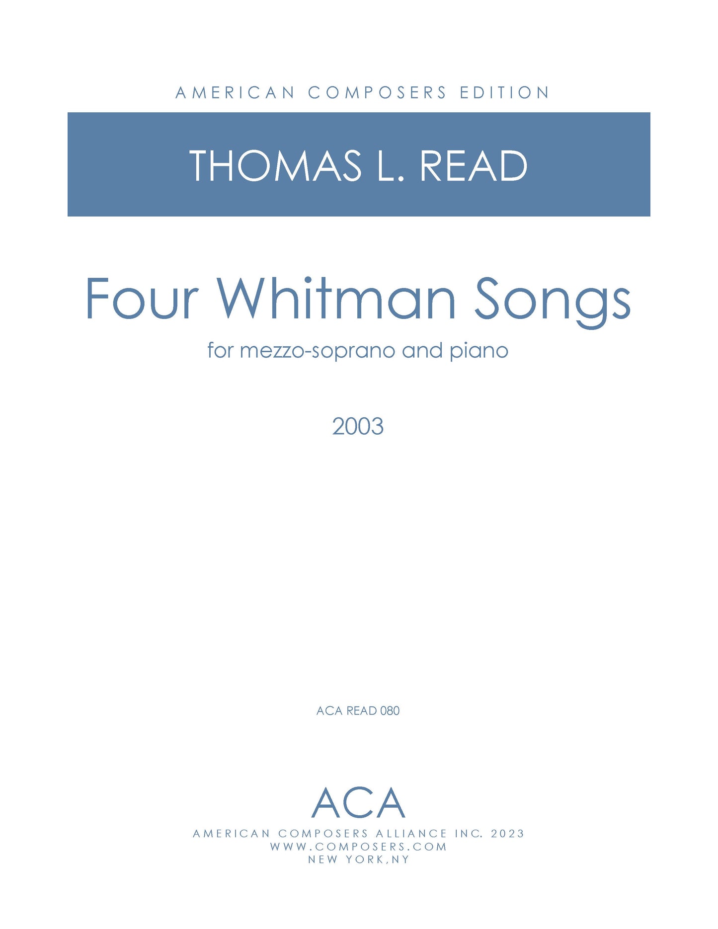 FOUR WHITMAN SONGS