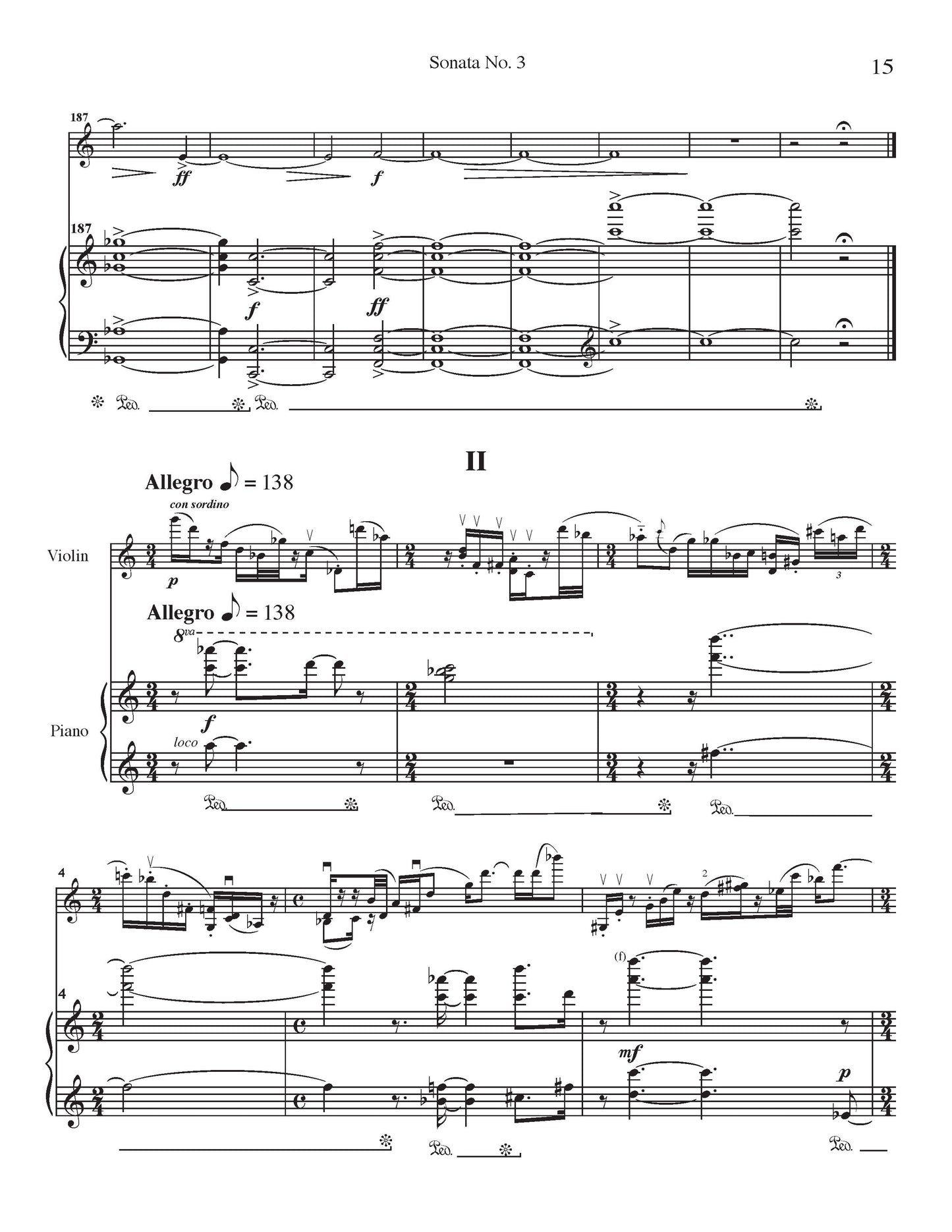 Sonata No. 3 for Violin and Piano