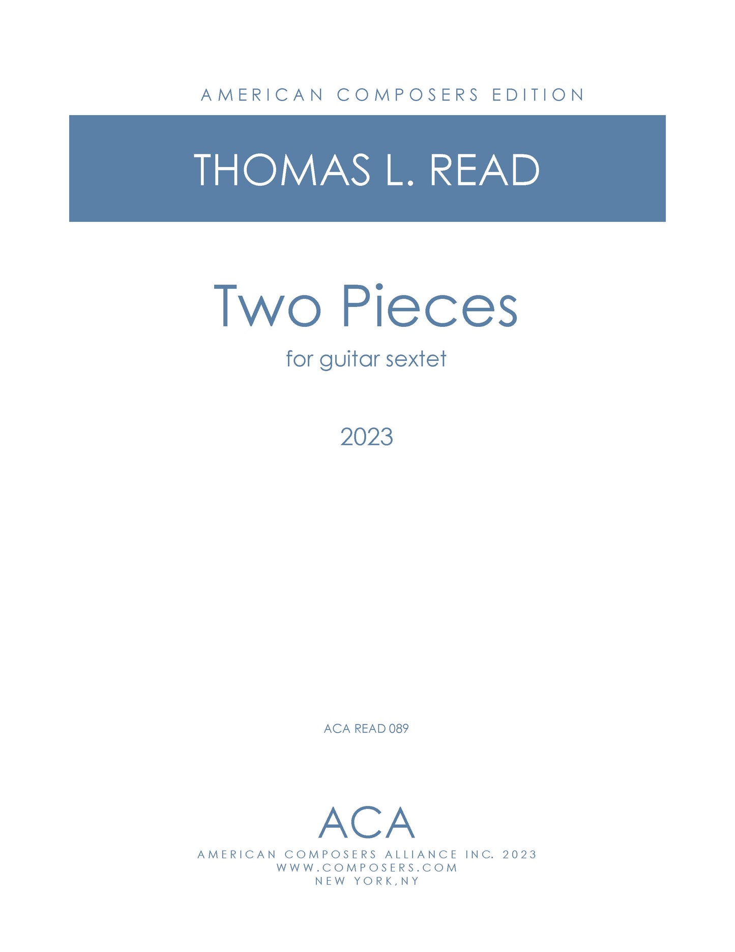 Two Pieces for Guitar Sextet