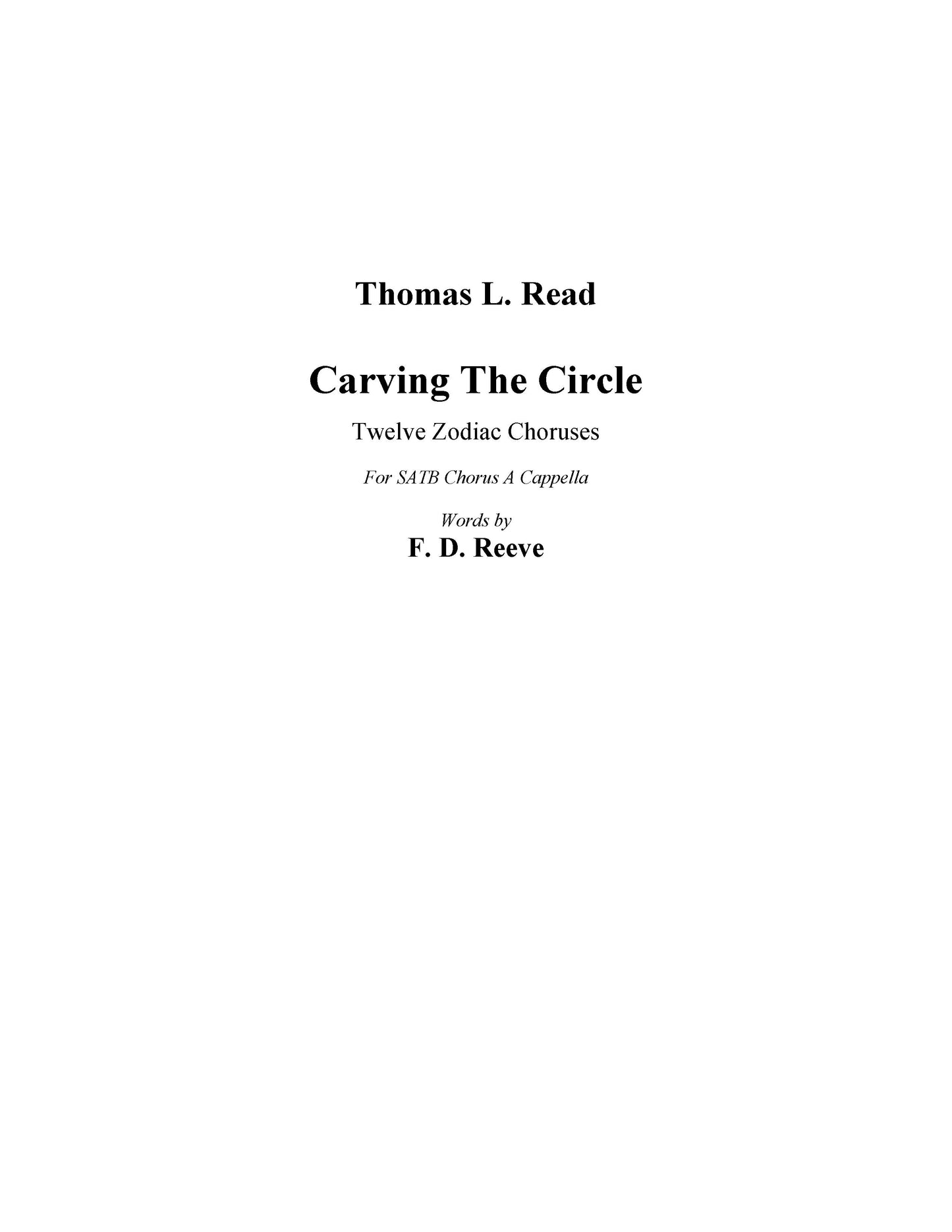 Carving the Circle (Twelve Zodiac Choruses)