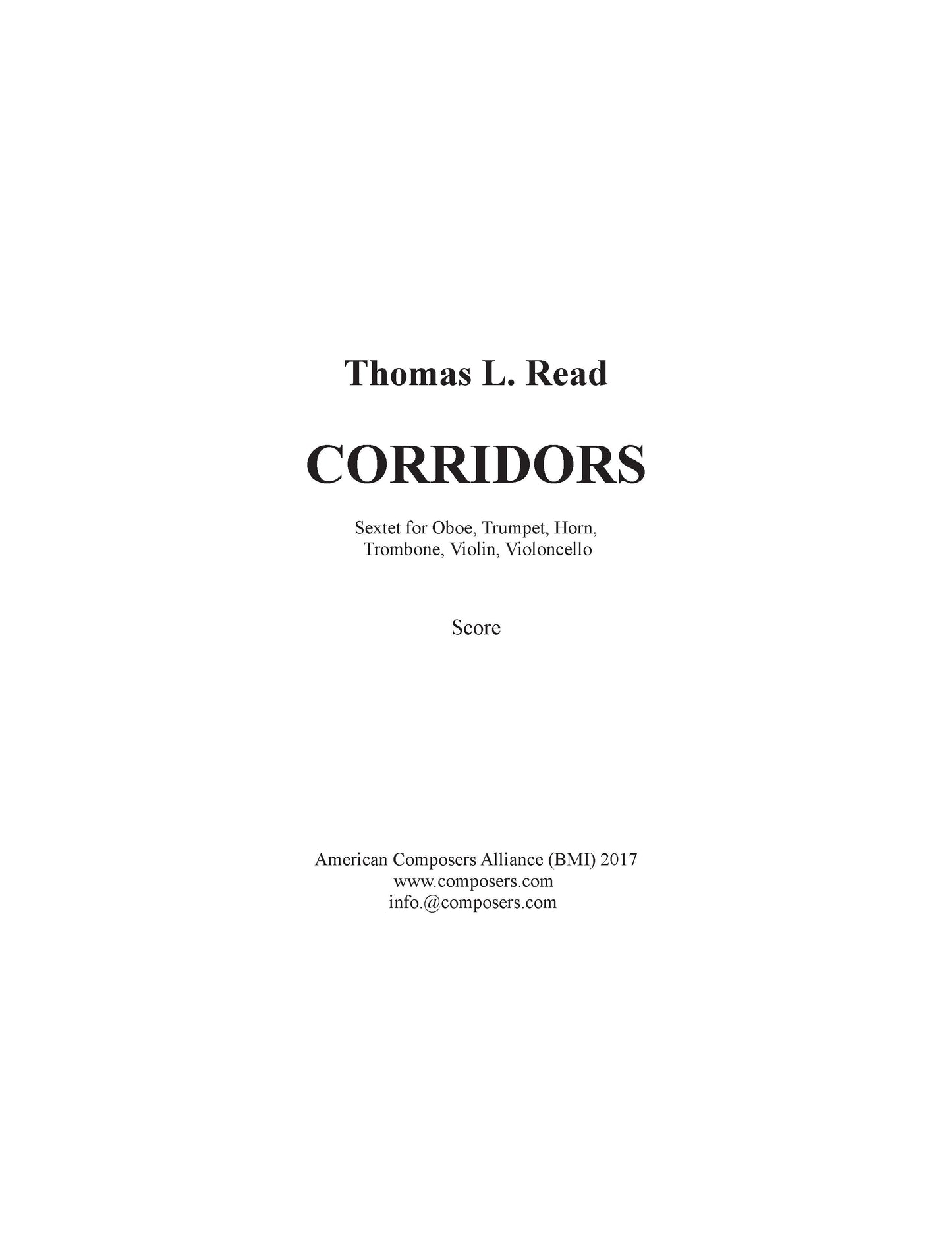 CORRIDORS (sextet)