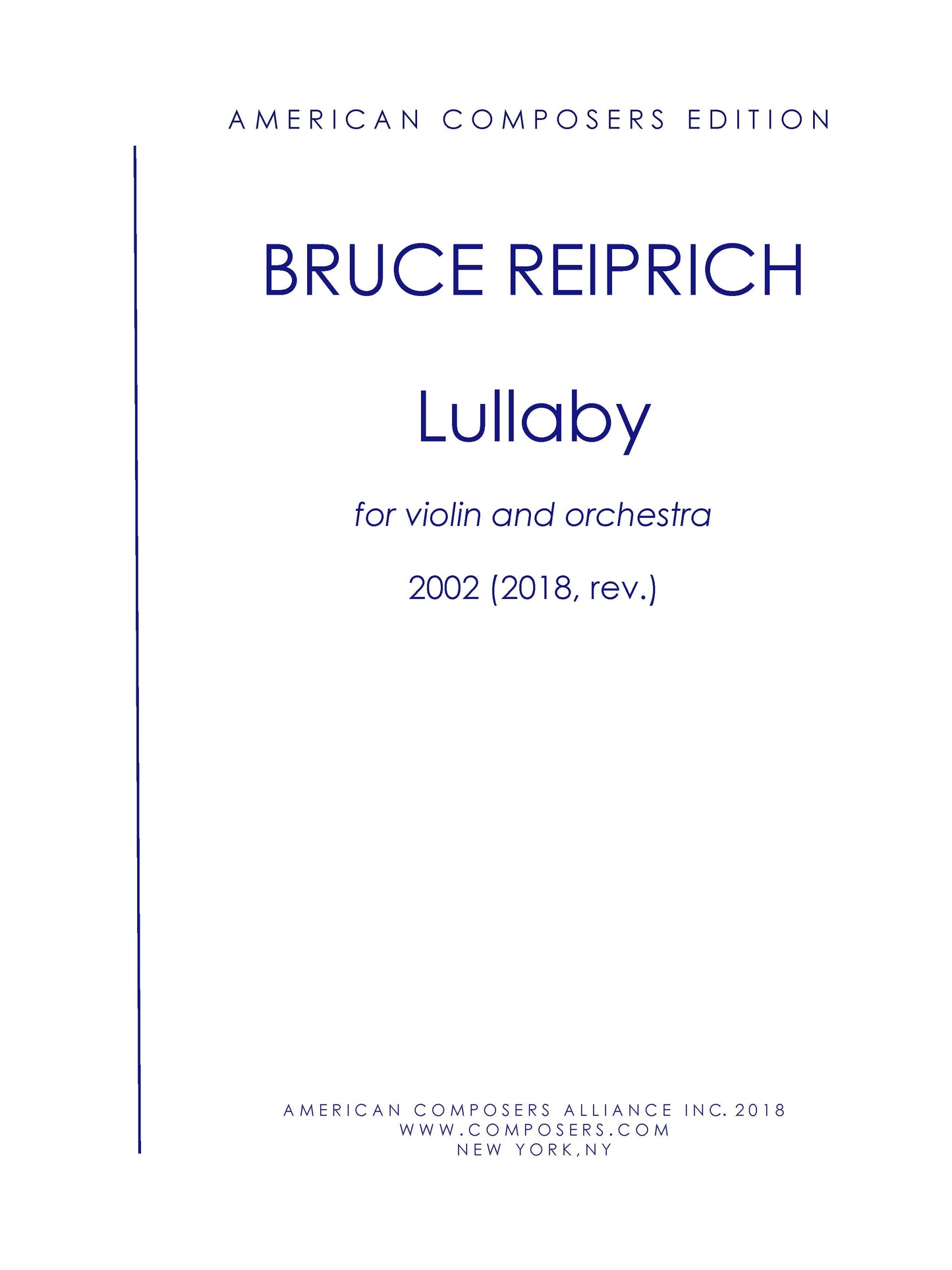 LULLABY for violin and orchestra