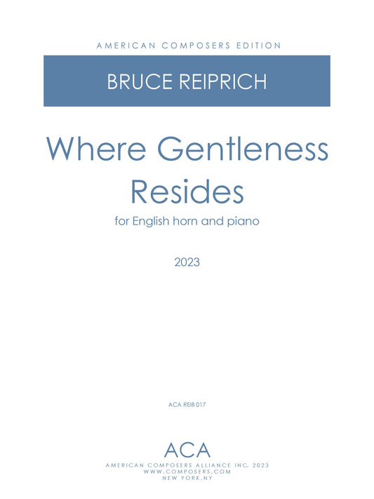 Where Gentleness Resides - for English Horn and Piano