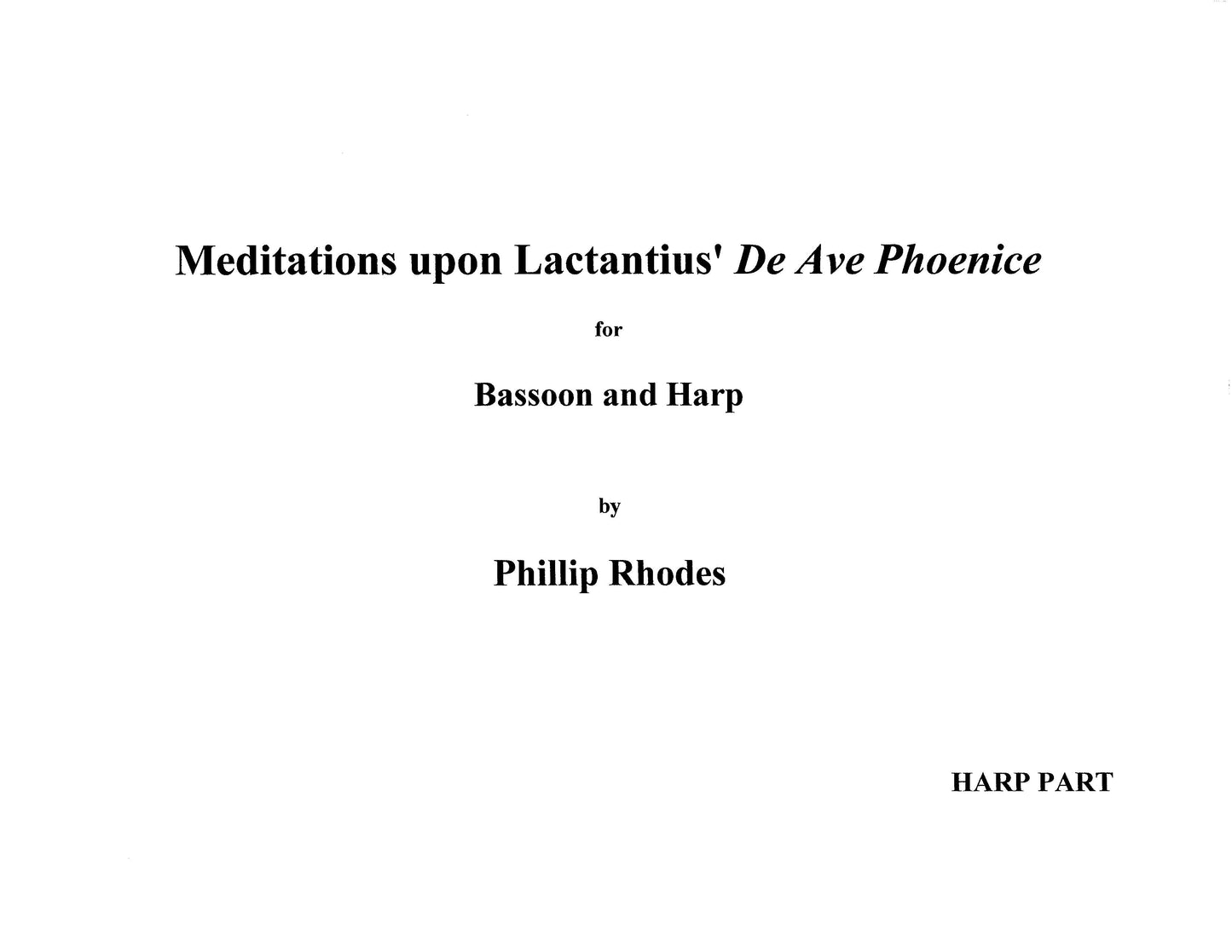 MEDITATIONS UPON LACTANTIUS' DE AVE PHOENICE