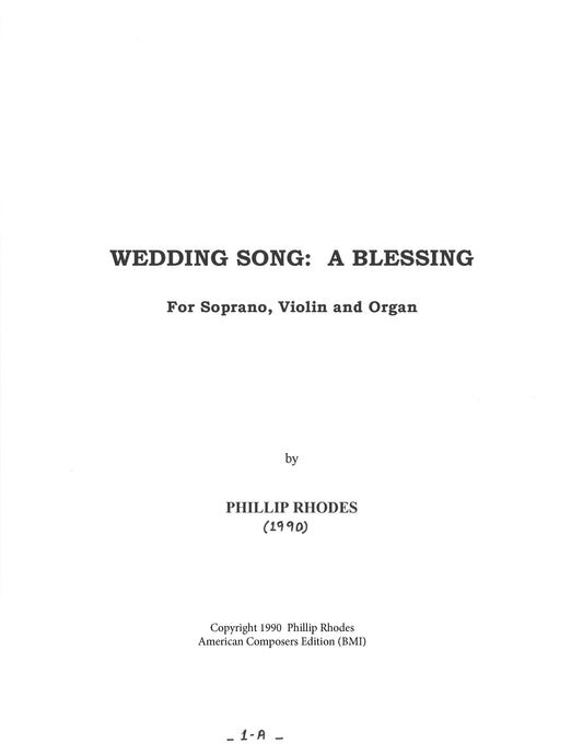 WEDDING SONG: A BLESSING