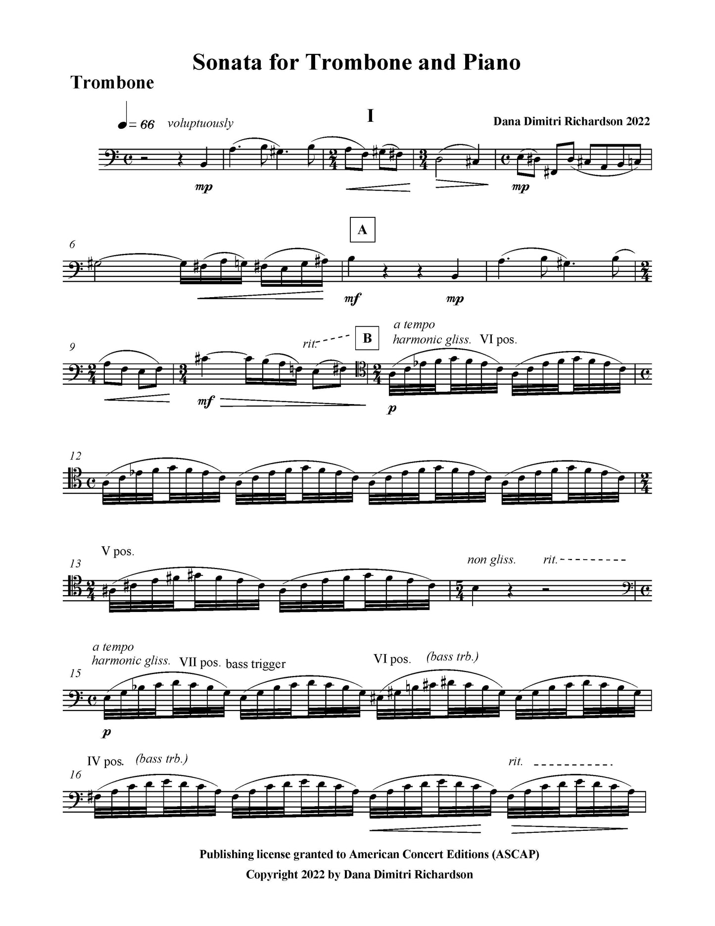 Sonata for Trombone and Piano