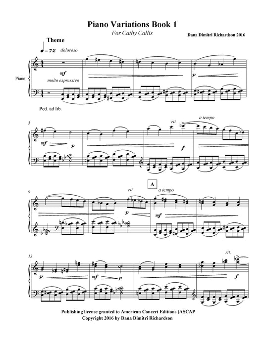 Piano Variations - Book 1