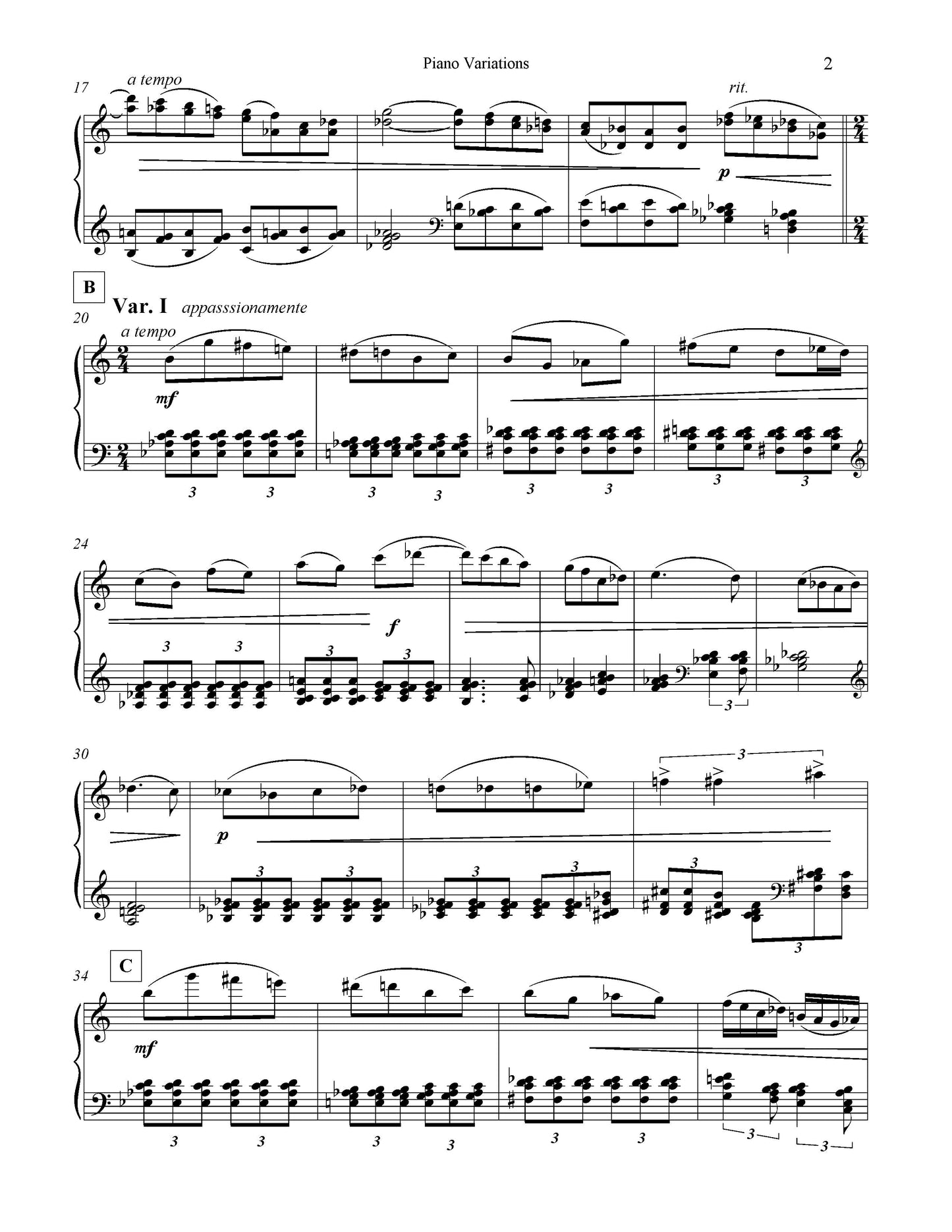 Piano Variations - Book 1