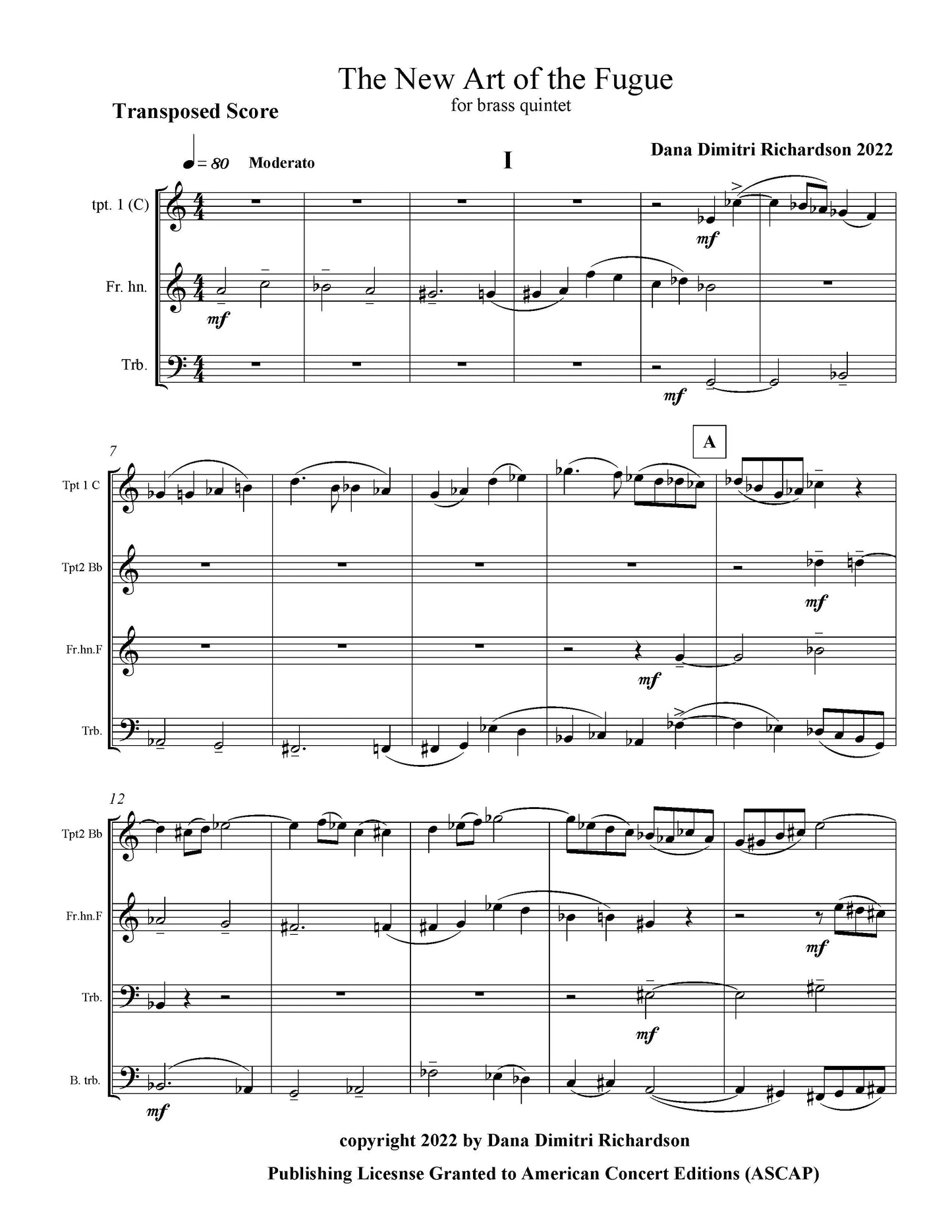 New Art of the Fugue - for Brass Quintet