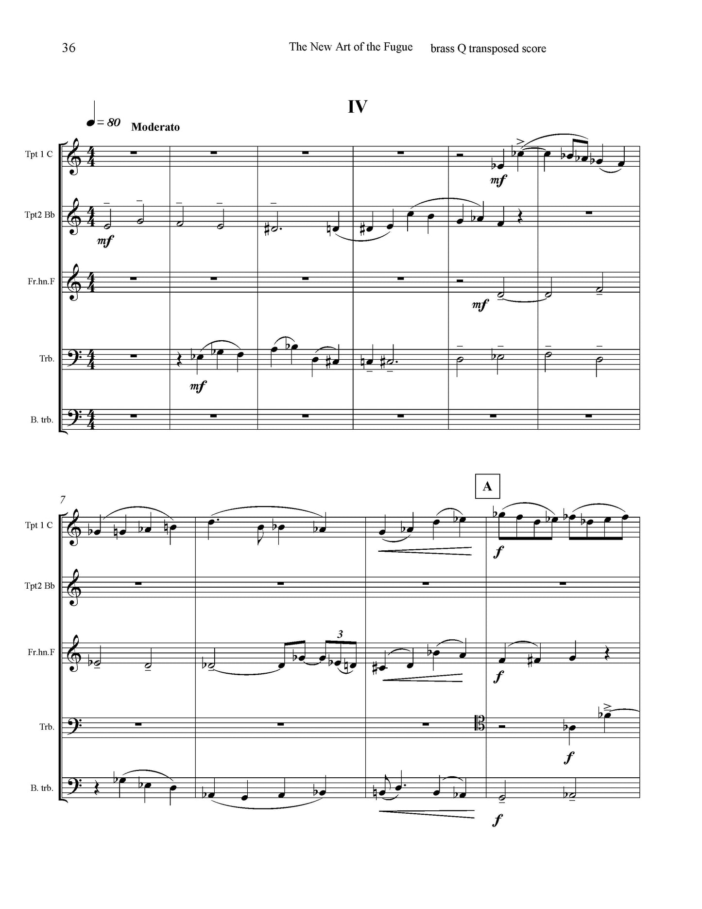 New Art of the Fugue - for Brass Quintet