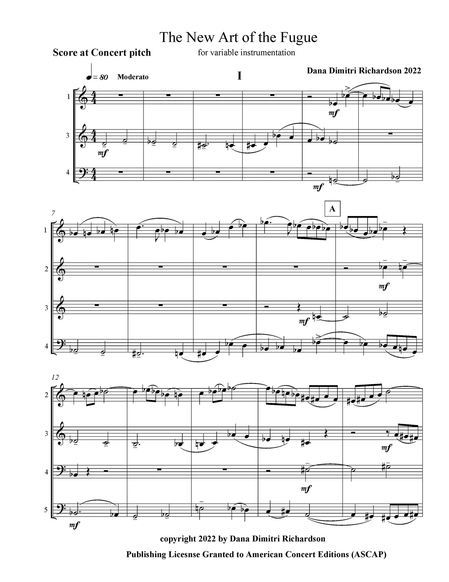 New Art of the Fugue - for Variable Quintet