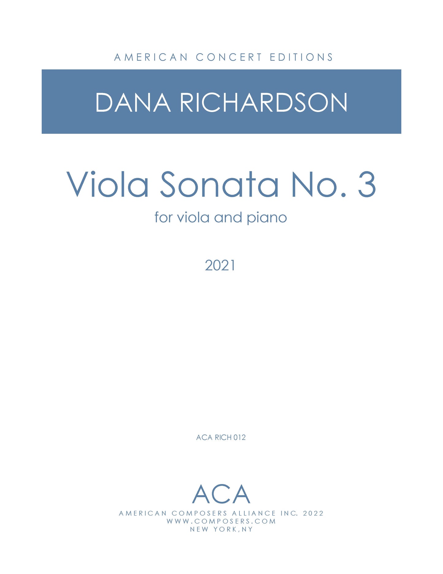 Viola Sonata No. 3