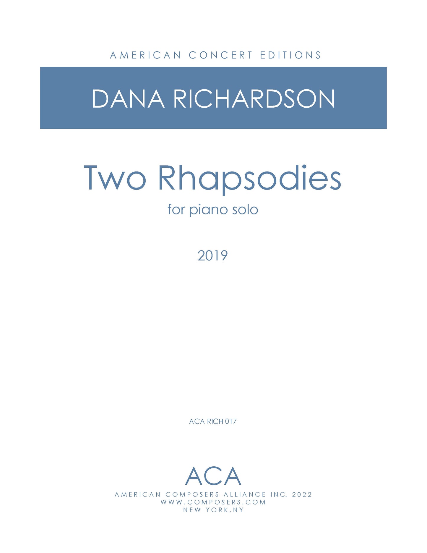 Two Rhapsodies