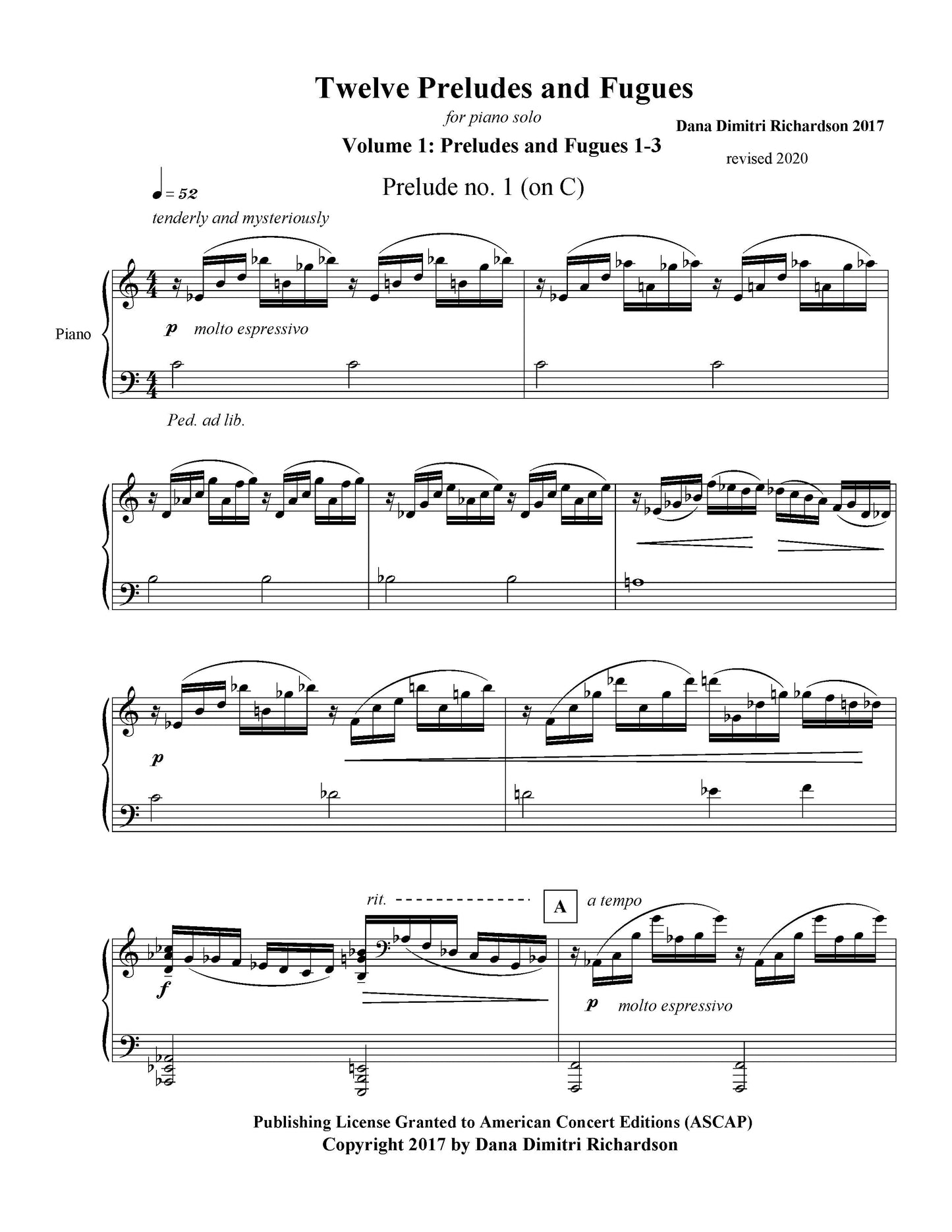 Twelve Preludes and Fugues: Volume 1