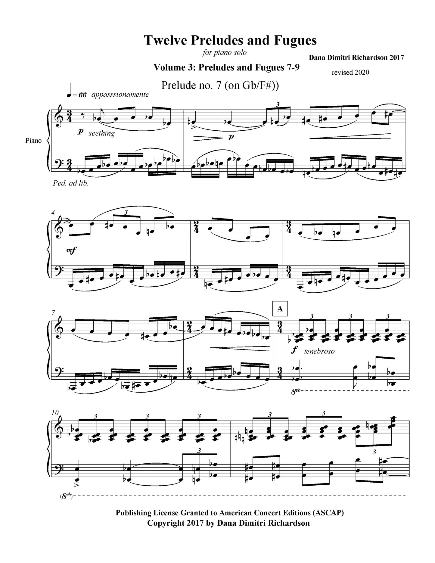 Twelve Preludes and Fugues: Volume 3