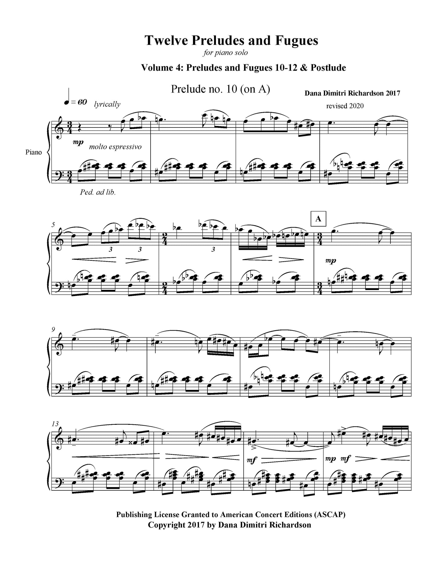 Twelve Preludes and Fugues: Volume 4