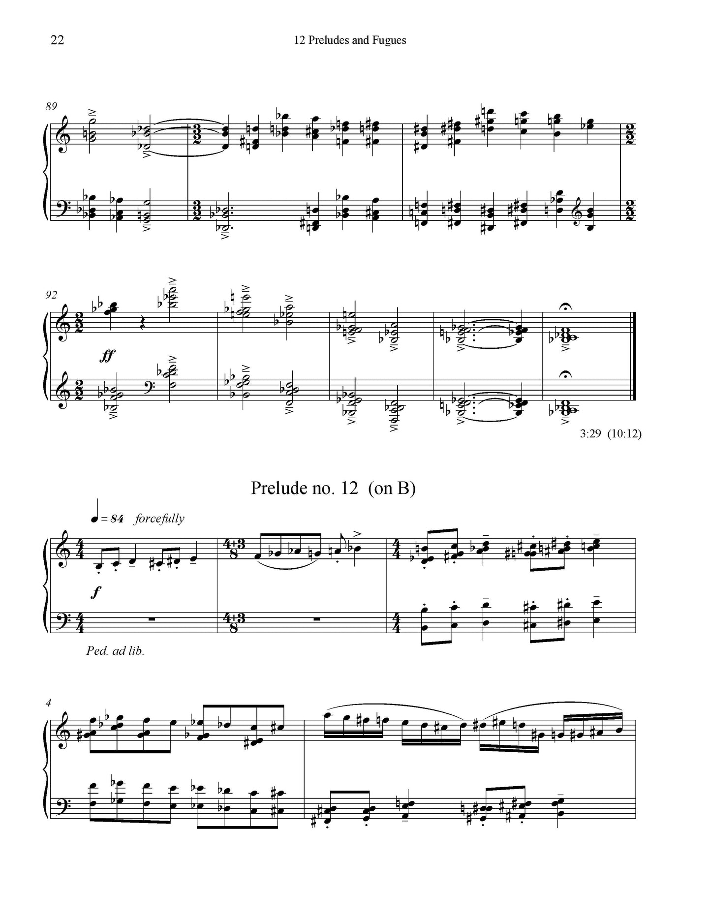 Twelve Preludes and Fugues: Volume 4