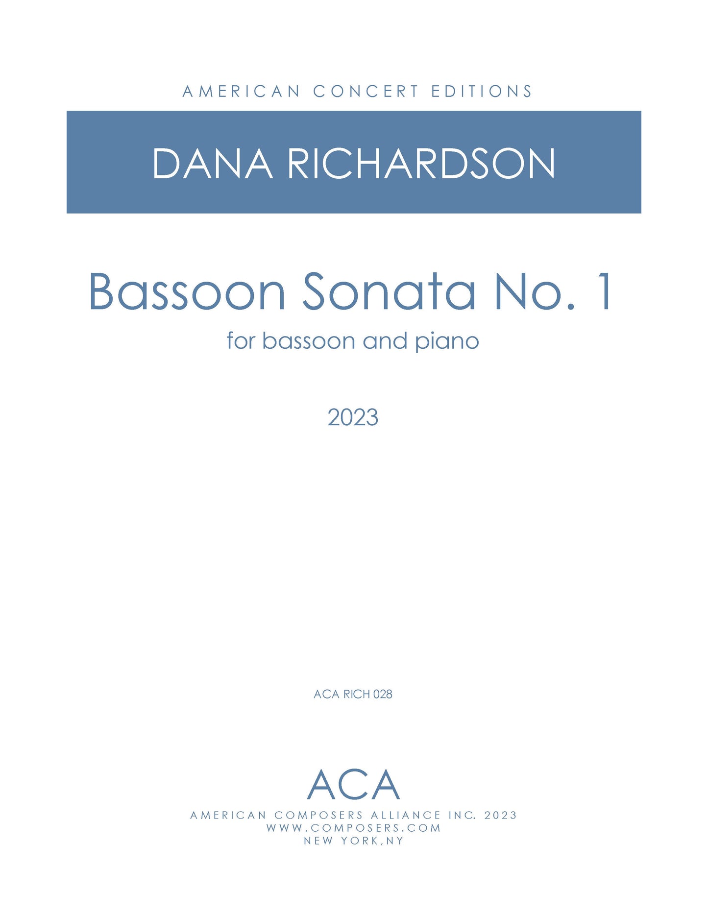 Bassoon Sonata No. 1