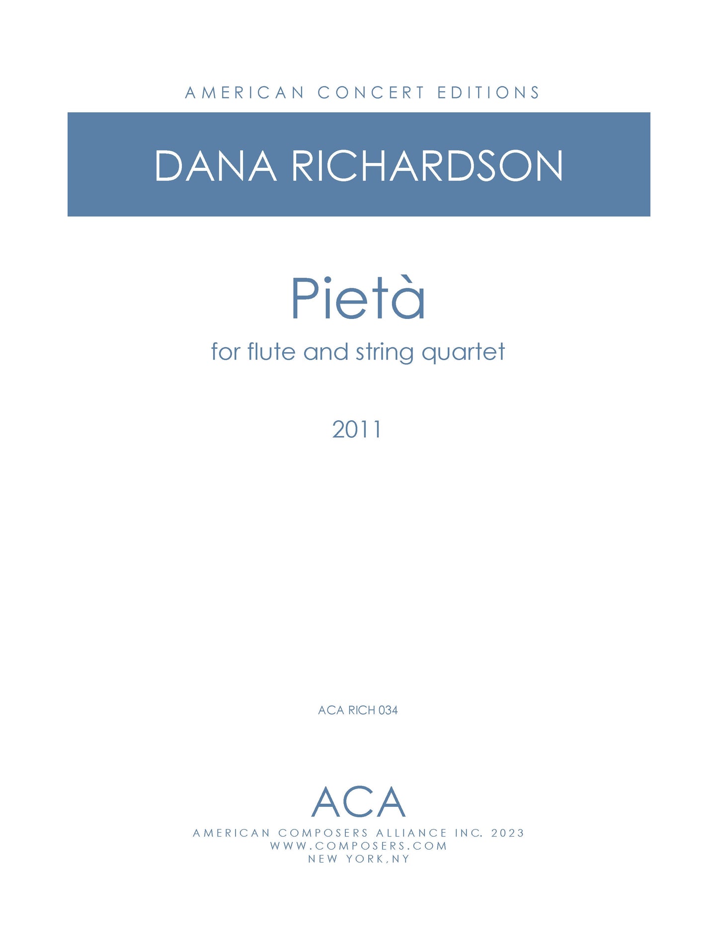 Pieta for Flute and String Quartet