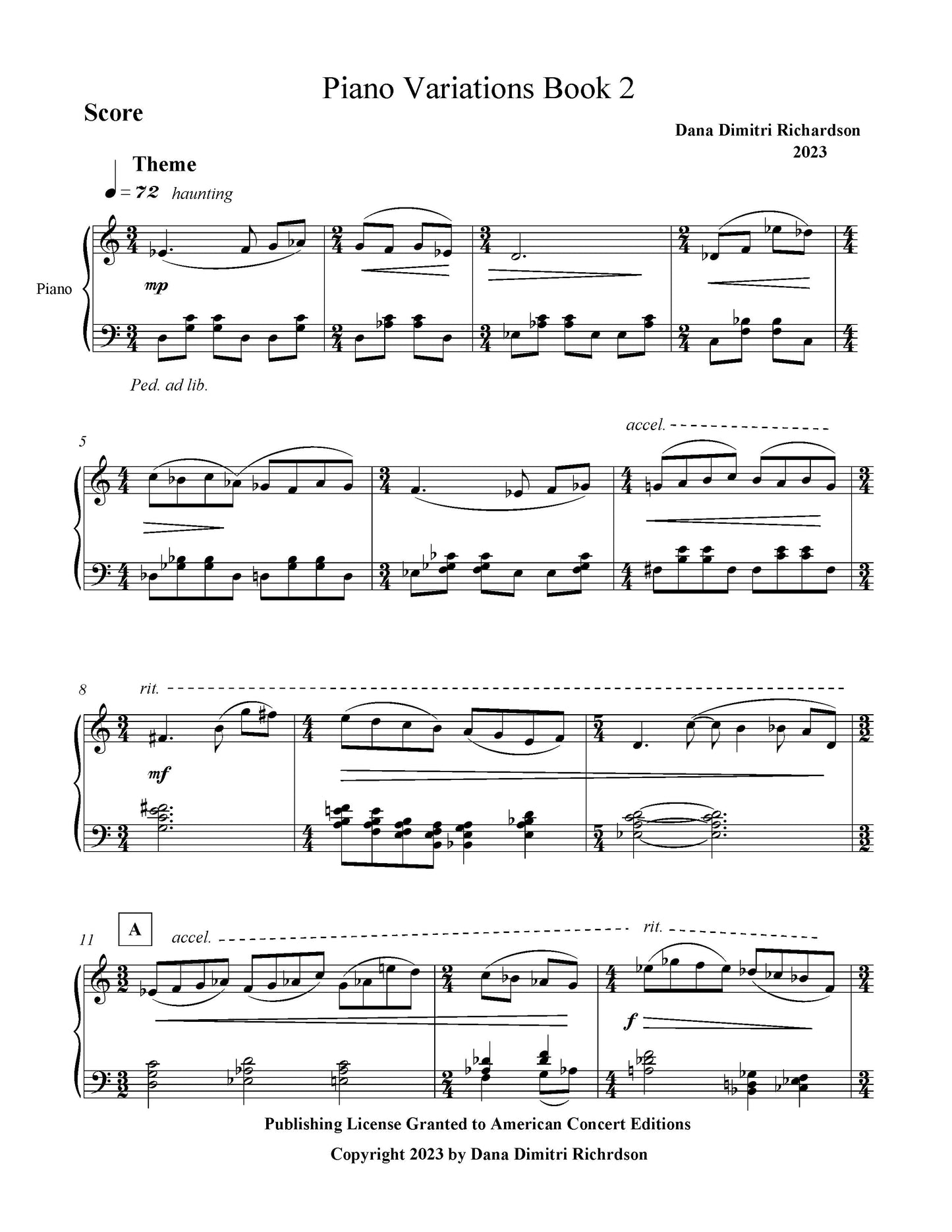 Piano Variations - Book 2