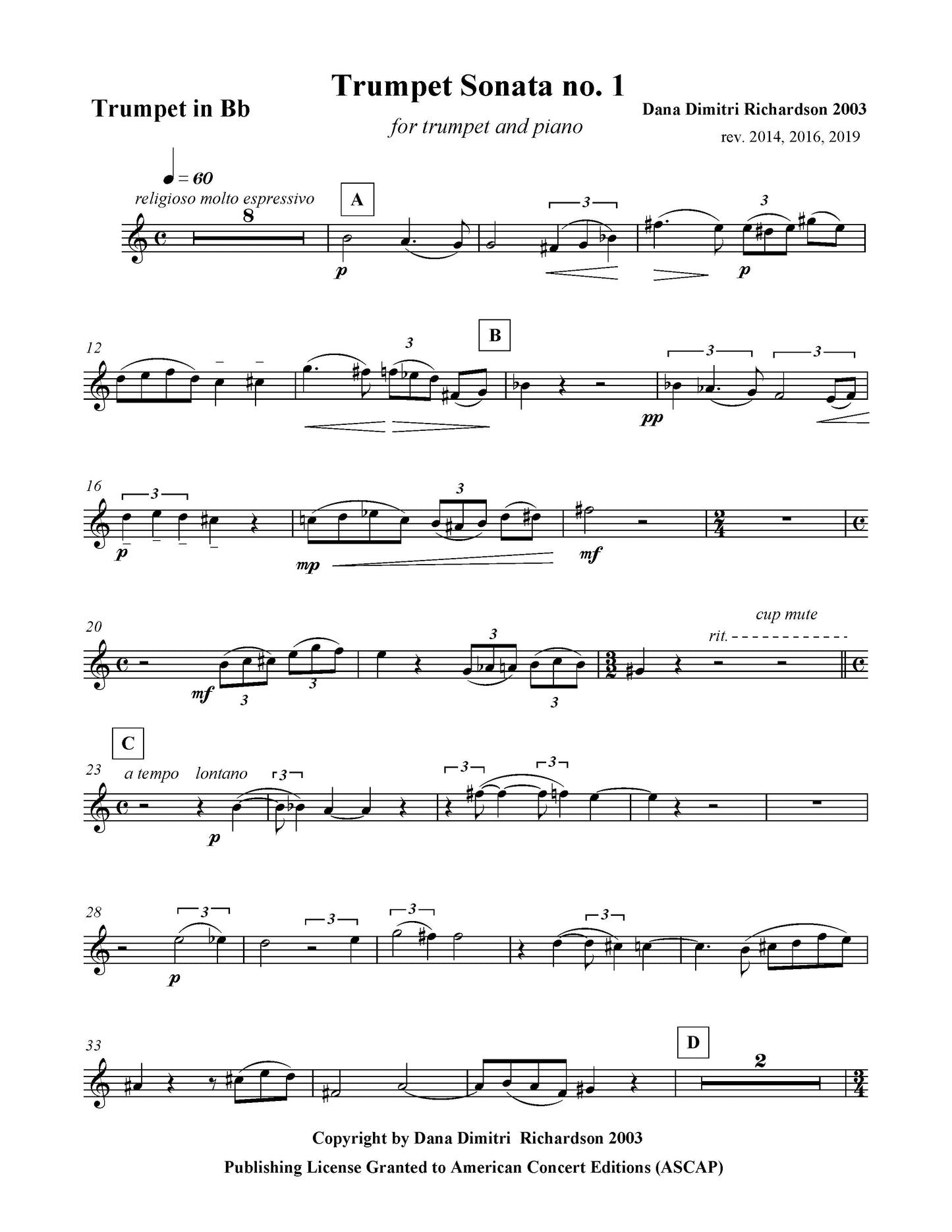 Trumpet Sonata No. 1