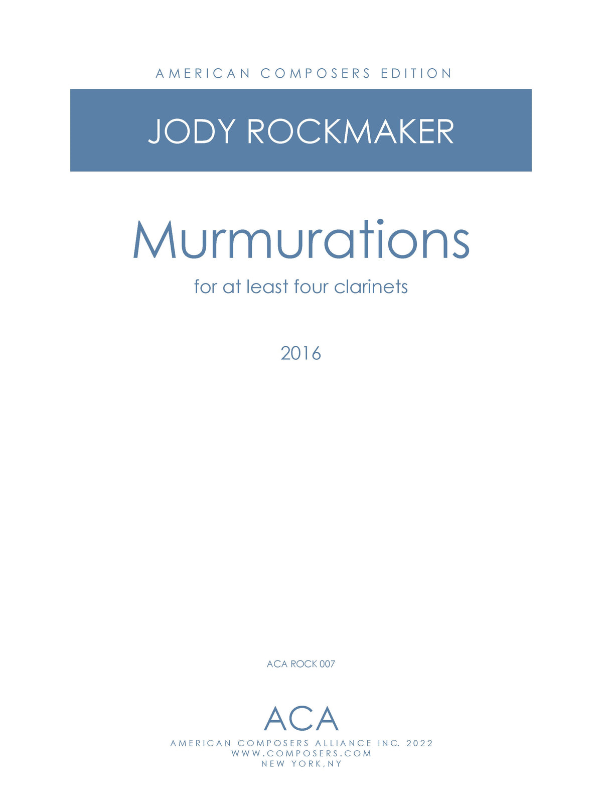 Mermurations MURMURATIONS – American Composers Alliance