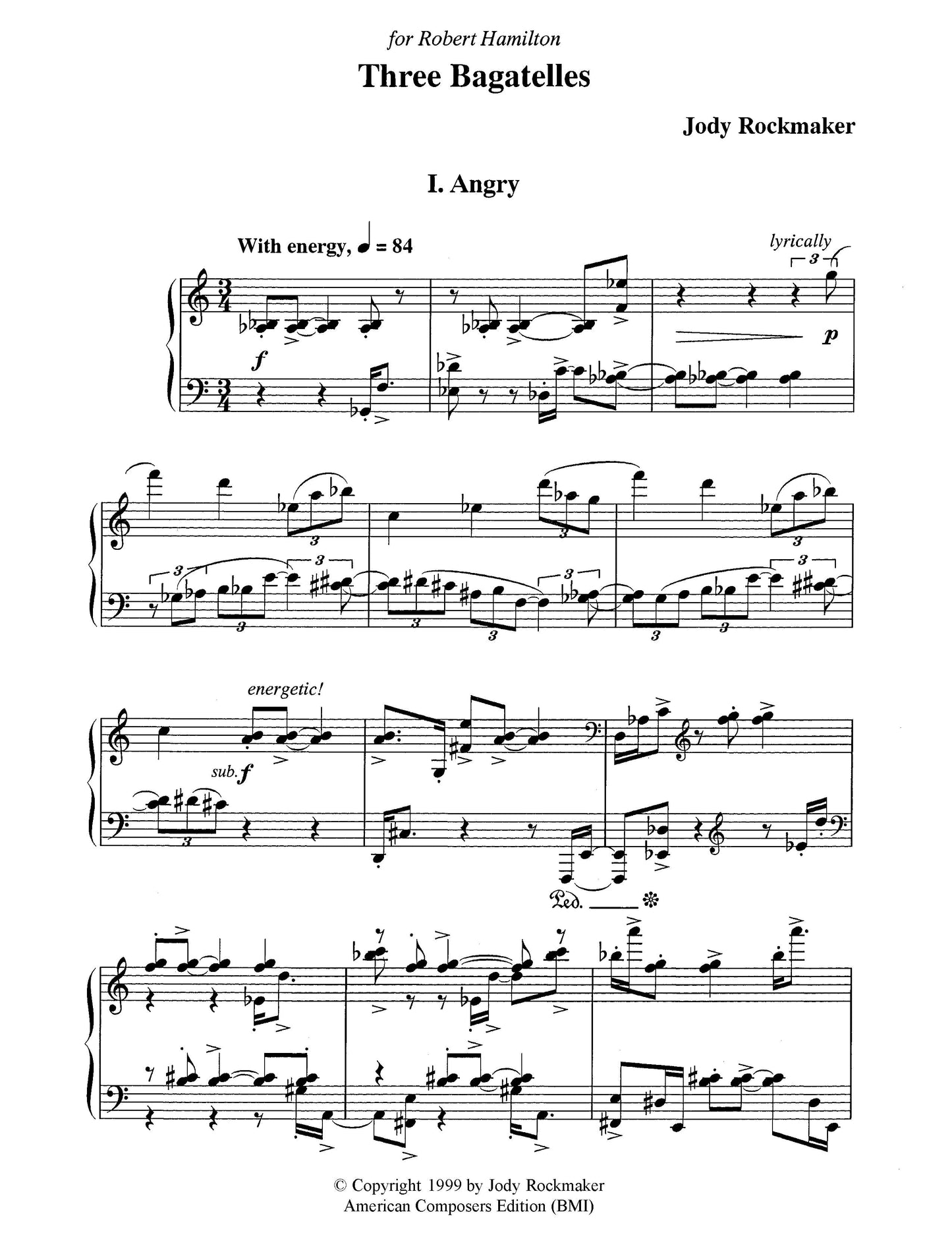 THREE BAGATELLES FOR PIANO