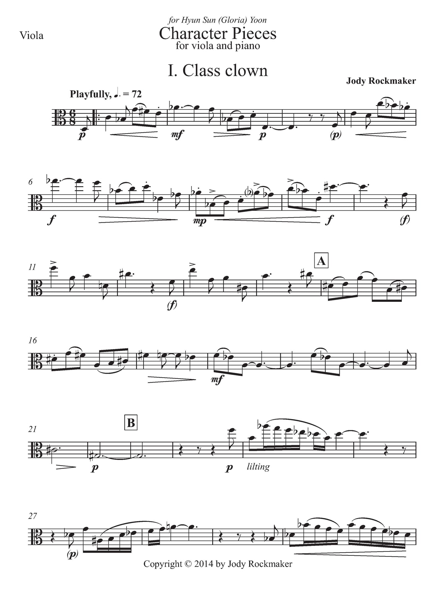 CHARACTER PIECES FOR VIOLA AND PIANO